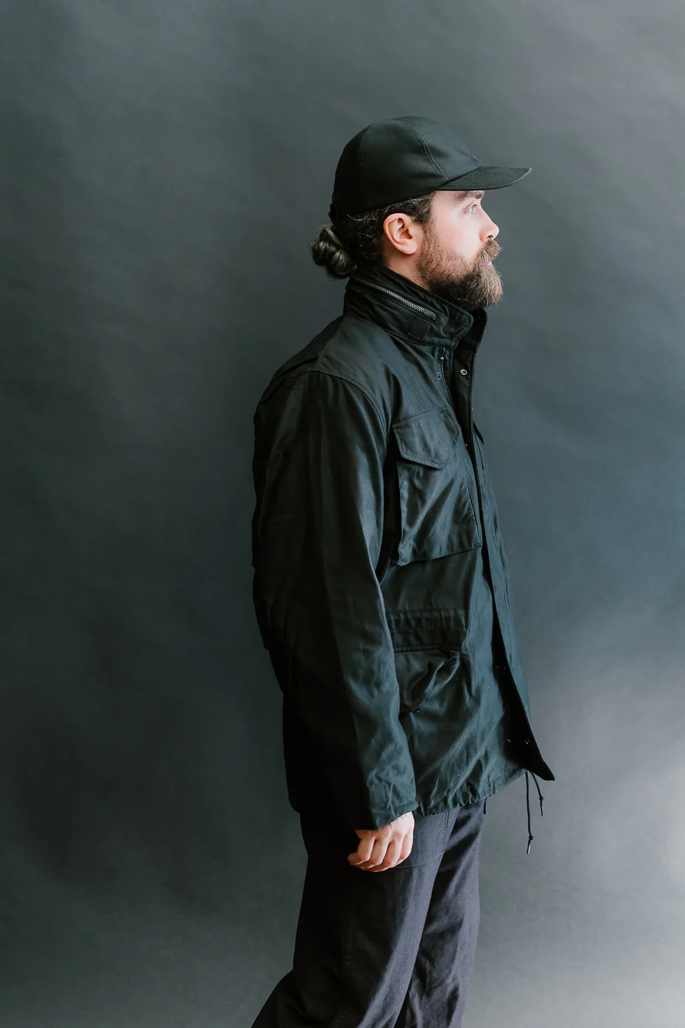 01-6065-61 - M65 Field Jacket Reverse Sateen - All Black - Image 18