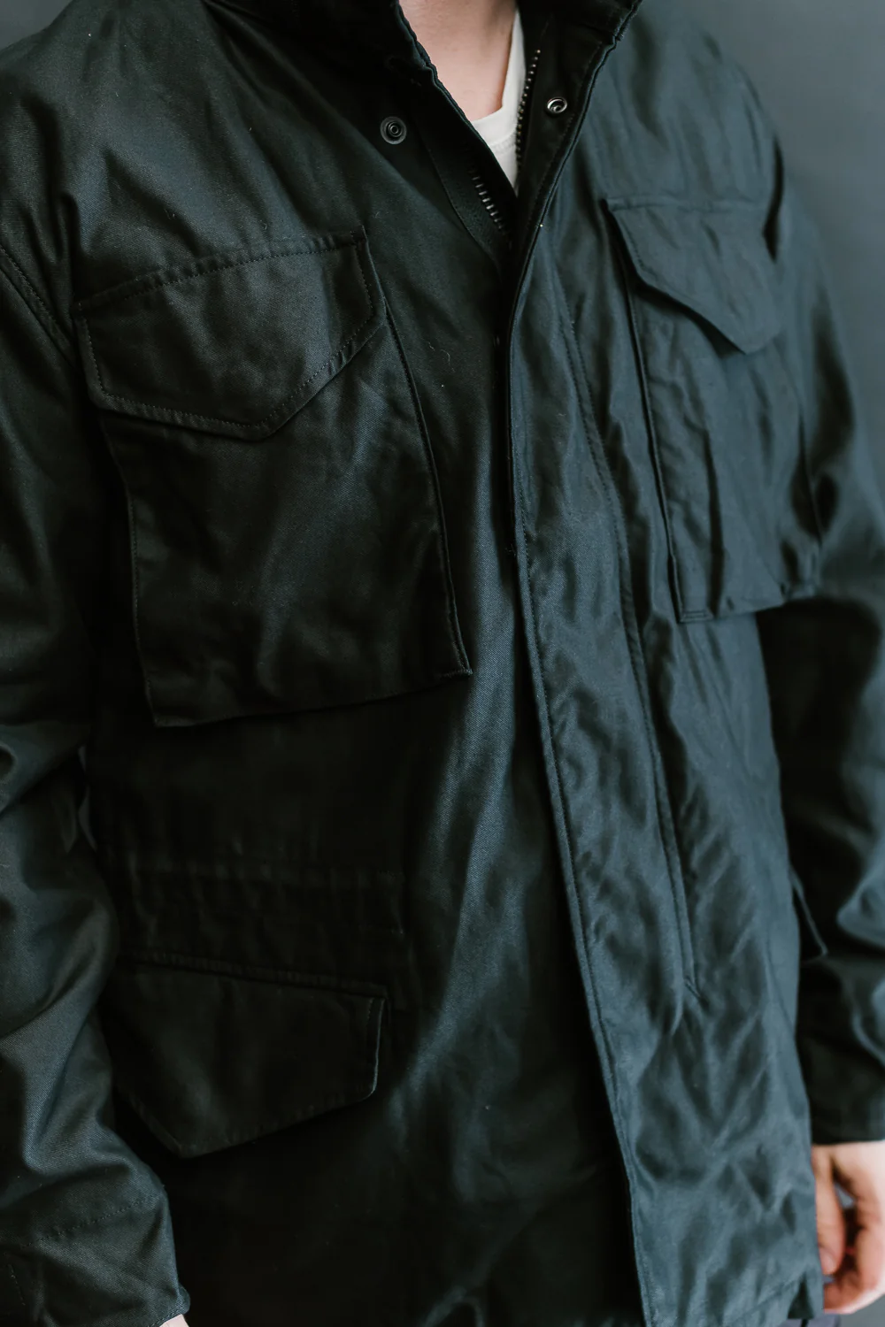 01-6065-61 - M65 Field Jacket Reverse Sateen - All Black - Image 26