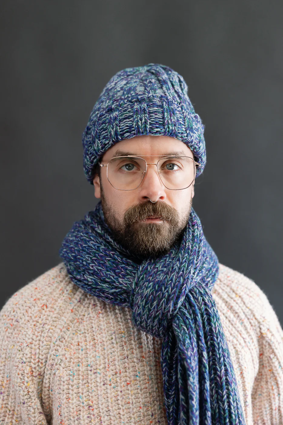 Marled Fantasies Hat - Diesel Mix - Image 3