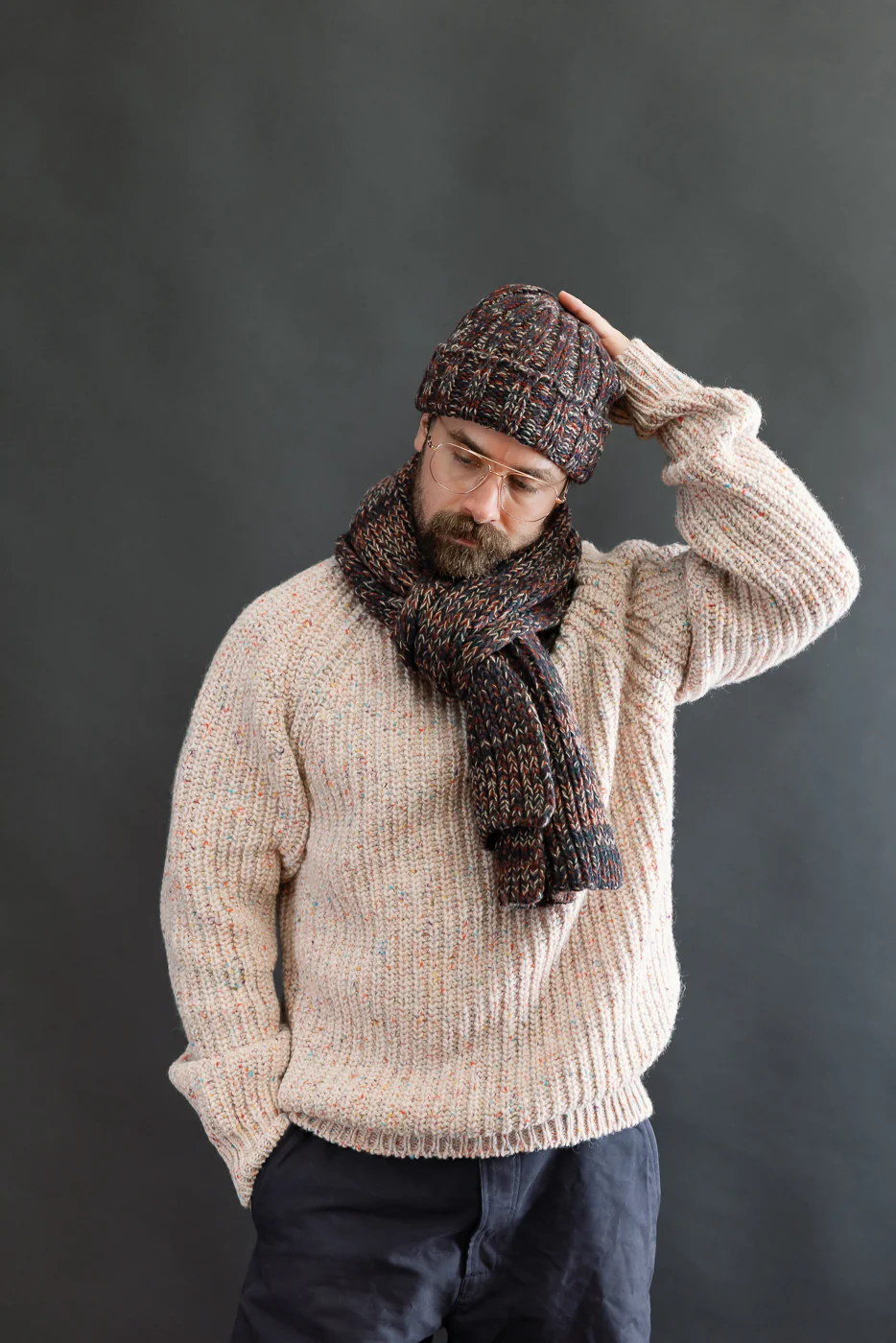 Marled Fantasies Scarf - Navy Mix - Image 3