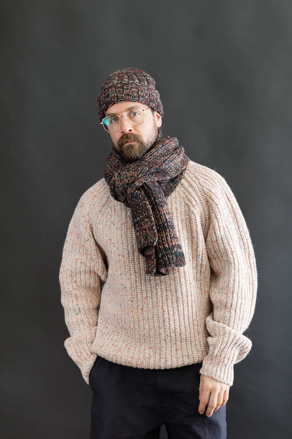 Marled Fantasies Scarf - Navy Mix - Image 4