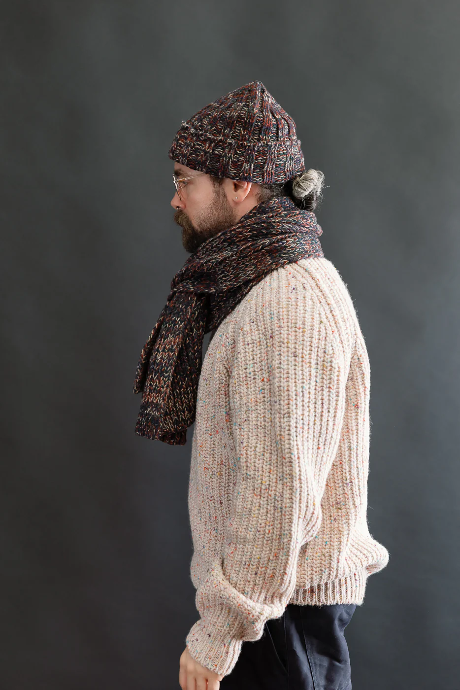Marled Fantasies Scarf - Navy Mix - Image 5