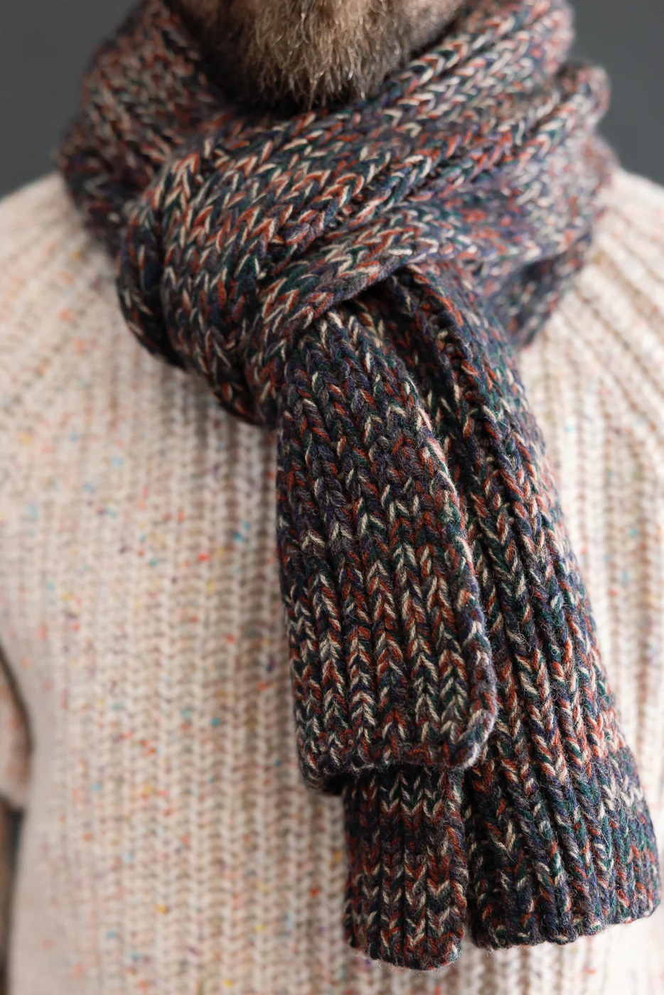Marled Fantasies Scarf - Navy Mix - Image 6