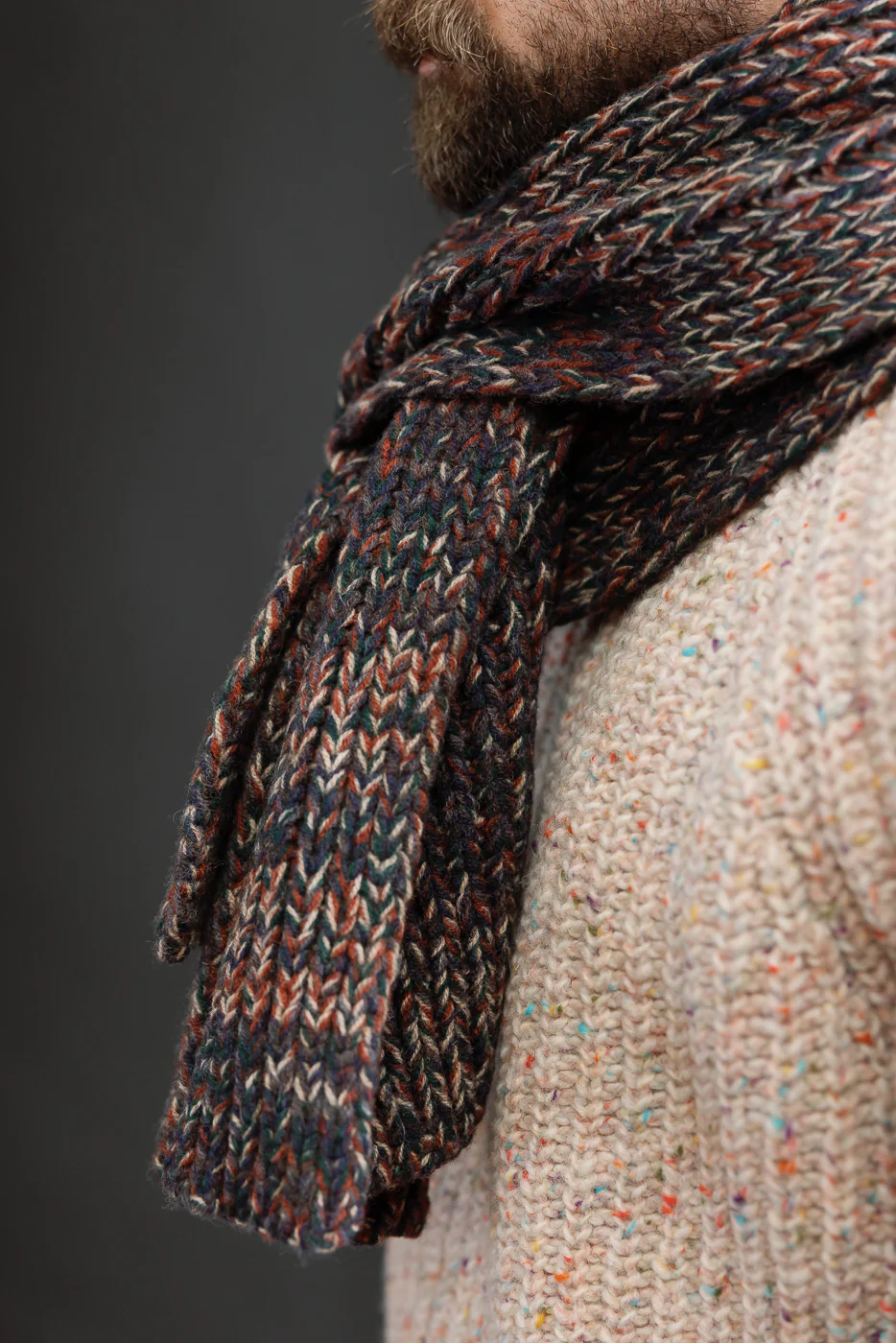 Marled Fantasies Scarf - Navy Mix - Image 7