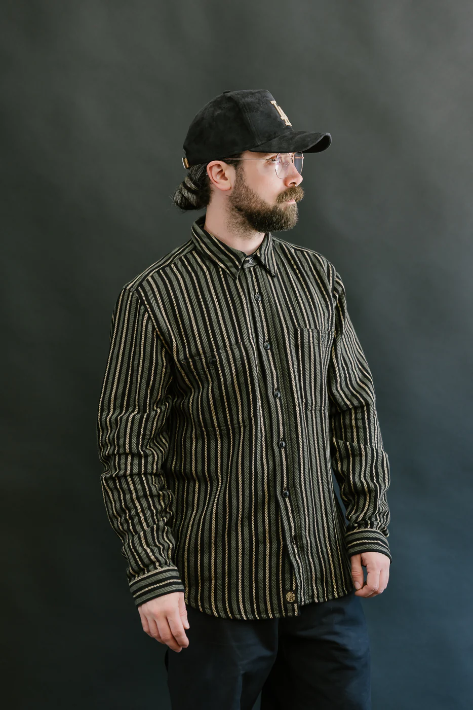 McAllen Shirt Drunken Stripe Twill - Black, Beige, Grey - Image 14