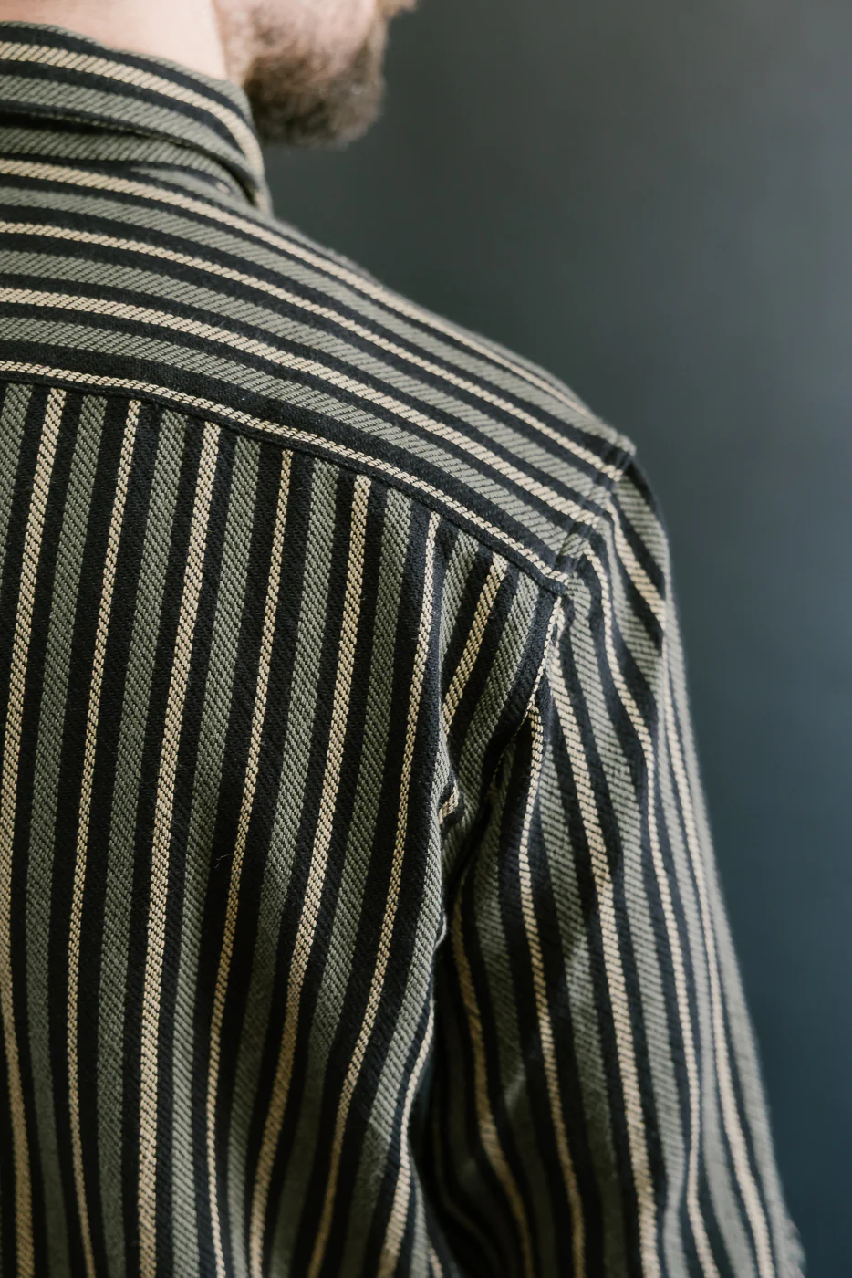 McAllen Shirt Drunken Stripe Twill - Black, Beige, Grey - Image 20