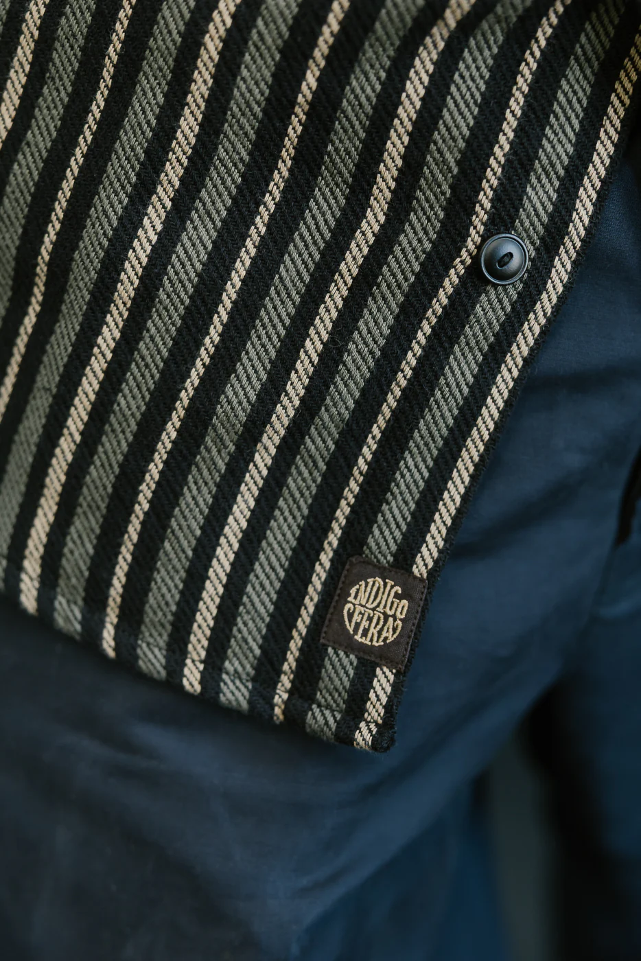 McAllen Shirt Drunken Stripe Twill - Black, Beige, Grey - Image 21