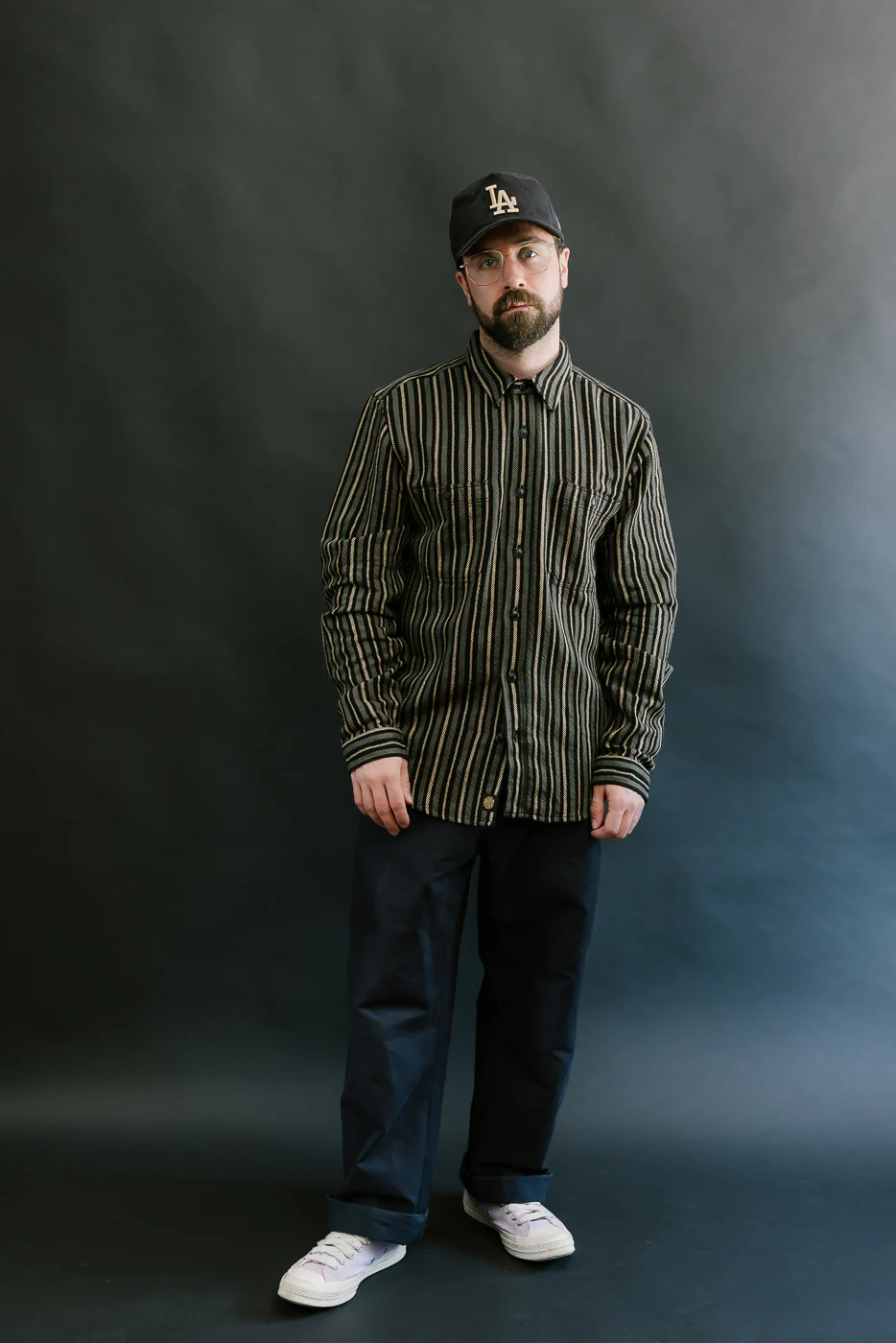 McAllen Shirt Drunken Stripe Twill - Black, Beige, Grey - Image 6