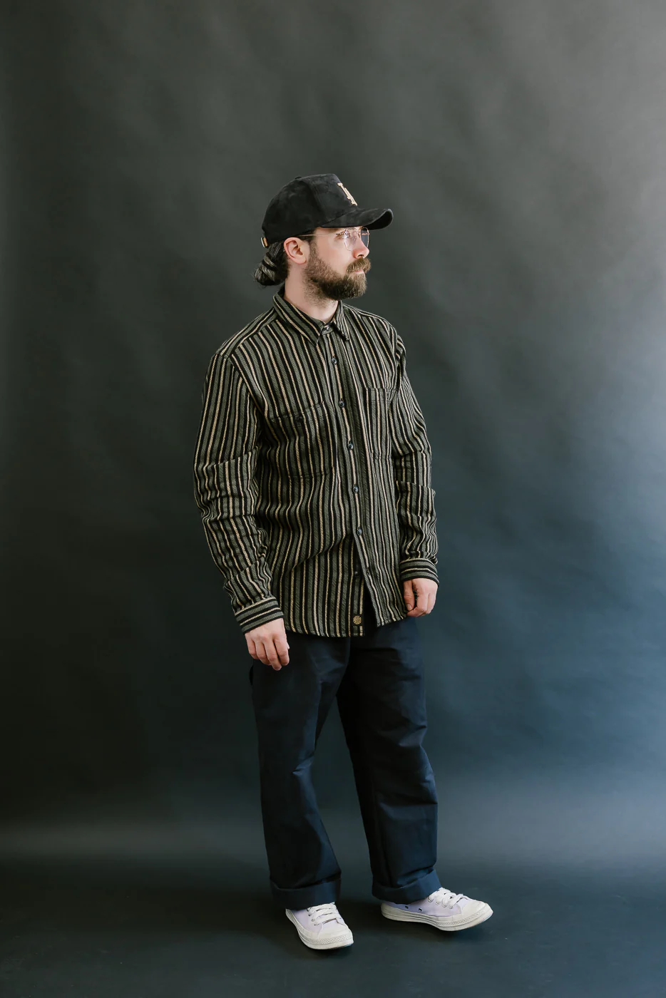 McAllen Shirt Drunken Stripe Twill - Black, Beige, Grey - Image 7