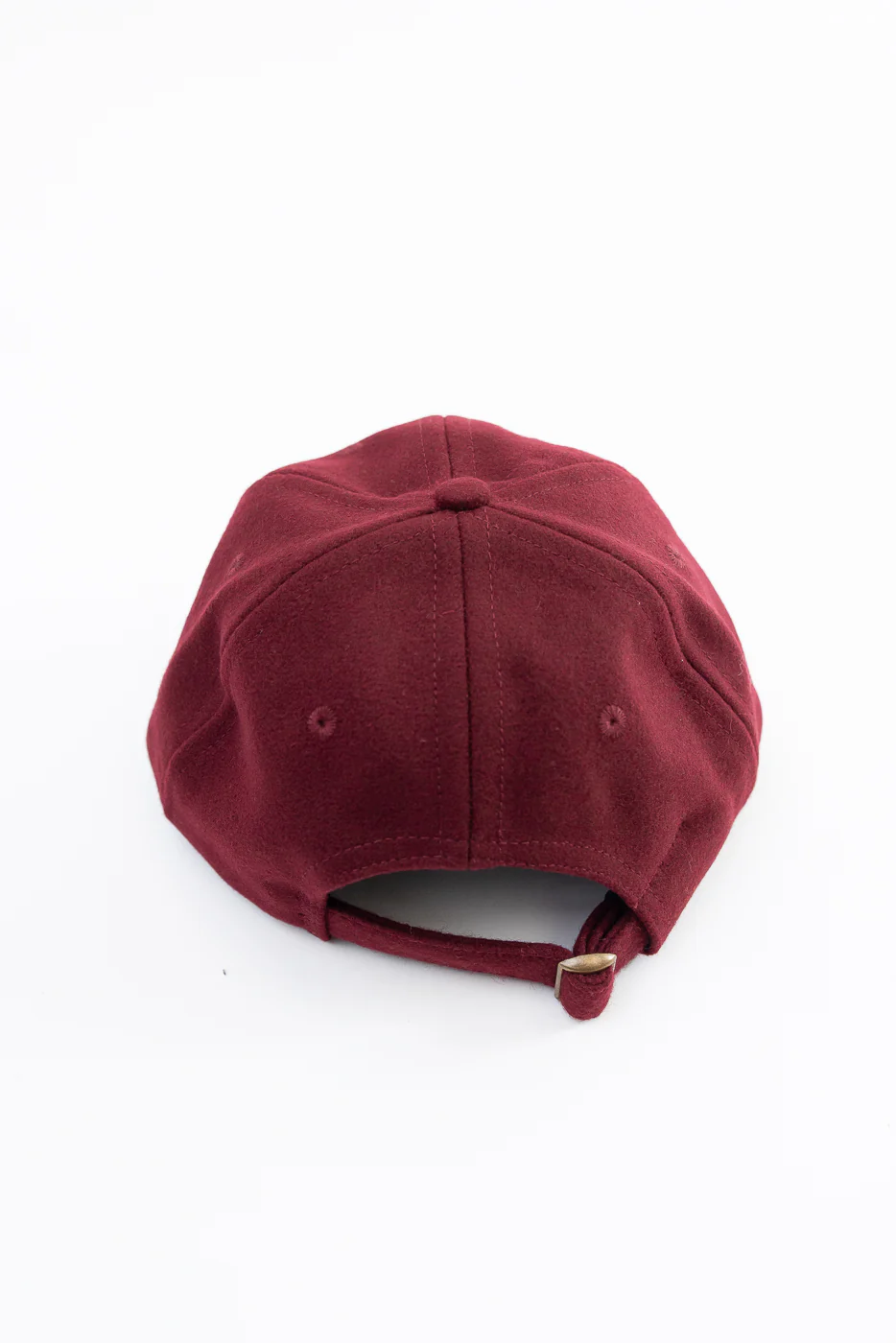 Melton Wool Baseball Hat - Burgundy - Image 3