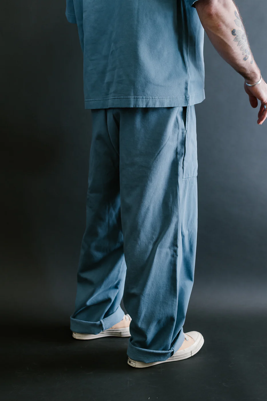 M-J-0003 - Reformer Pants Twill Jersey - Gaz Blue - Image 11