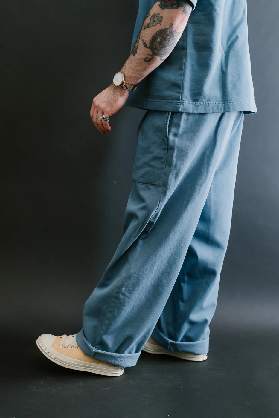 M-J-0003 - Reformer Pants Twill Jersey - Gaz Blue - Image 13
