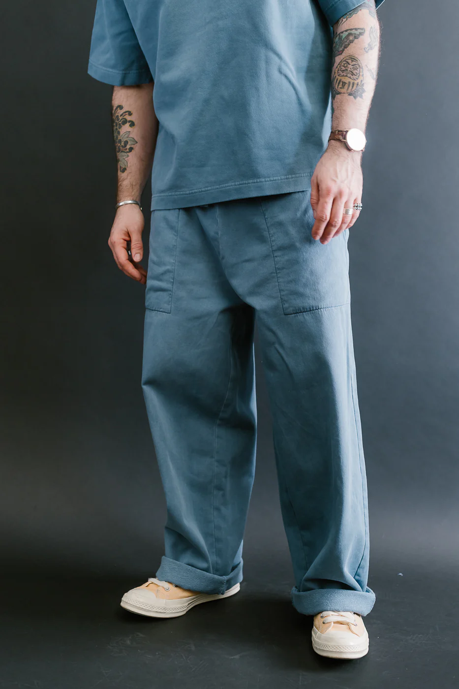 M-J-0003 - Reformer Pants Twill Jersey - Gaz Blue - Image 14