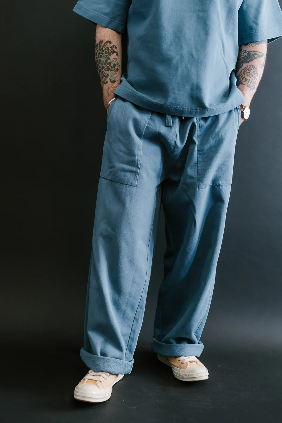 M-J-0003 - Reformer Pants Twill Jersey - Gaz Blue - Image 9