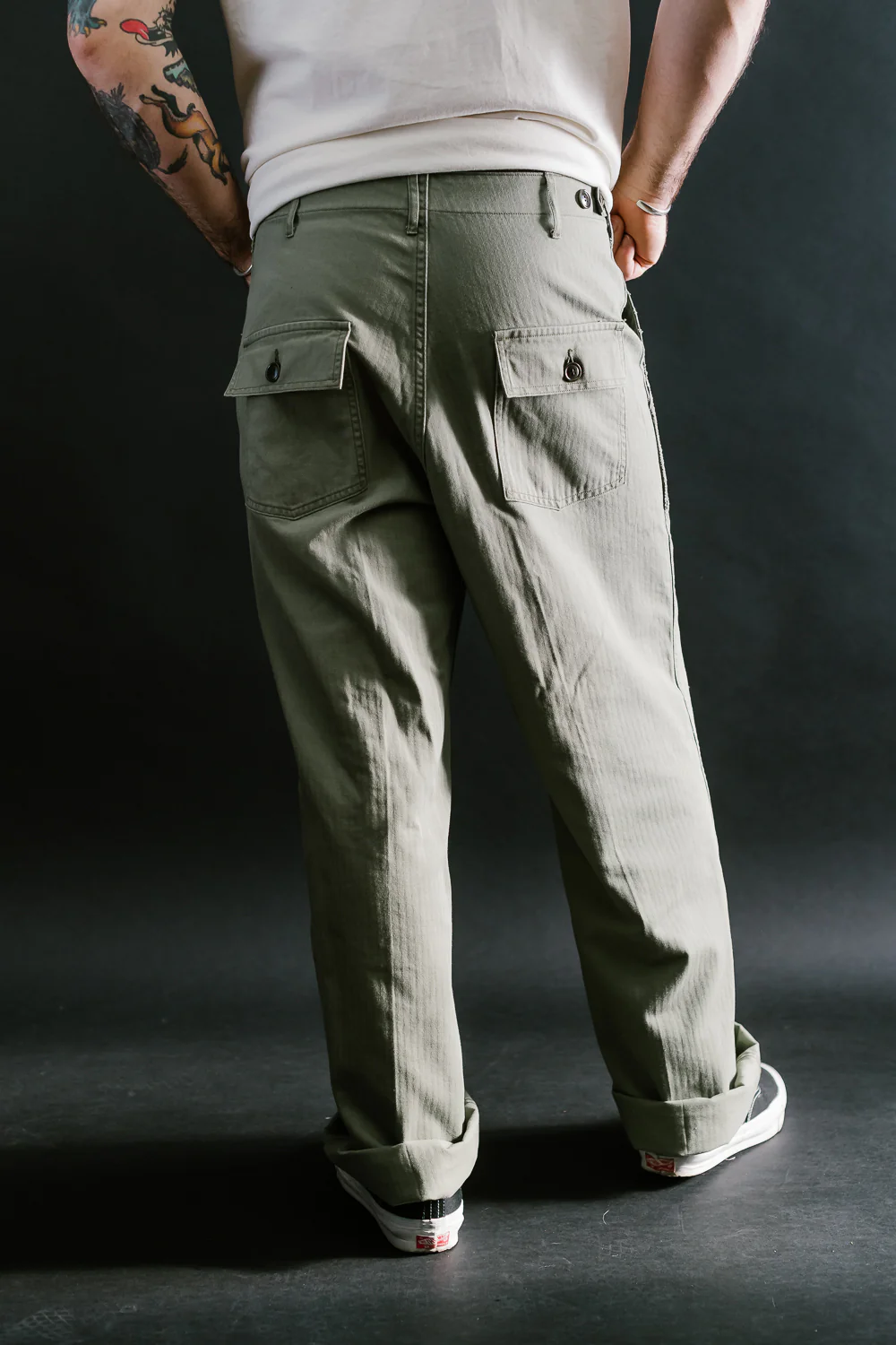 MSP-1014 - Tsugihagi Baker Pants - Army Green - Image 14