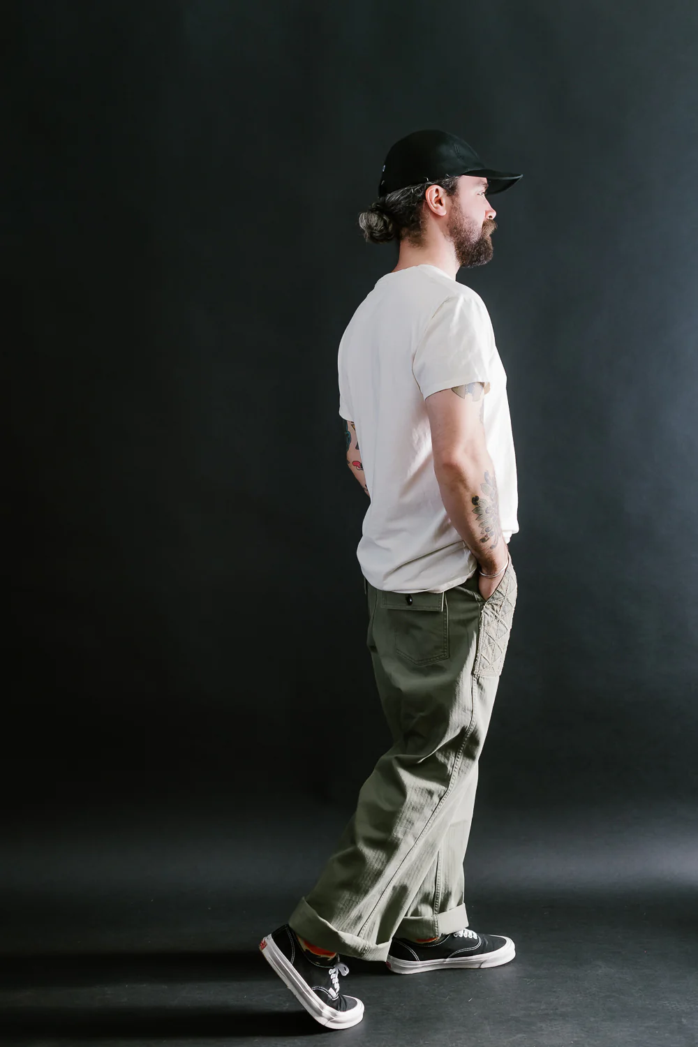 MSP-1014 - Tsugihagi Baker Pants - Army Green - Image 8