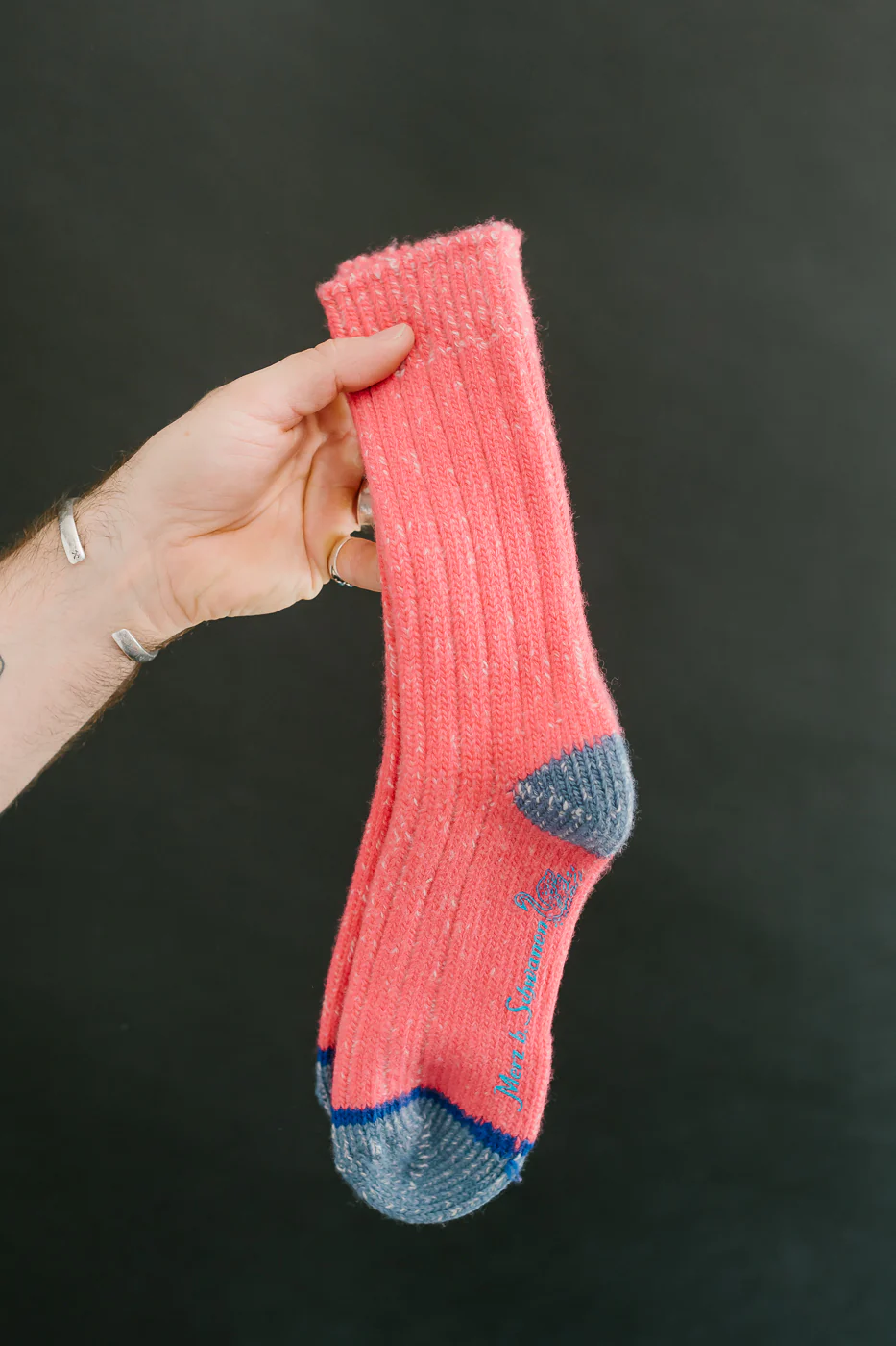 MW72.35502 - Extra Fine Merino Wool Socks - Raspberry, Nature Melange - Image 2