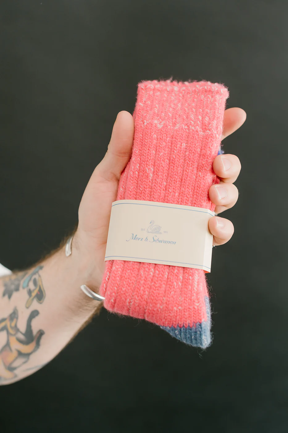 MW72.35502 - Extra Fine Merino Wool Socks - Raspberry, Nature Melange - Image 4