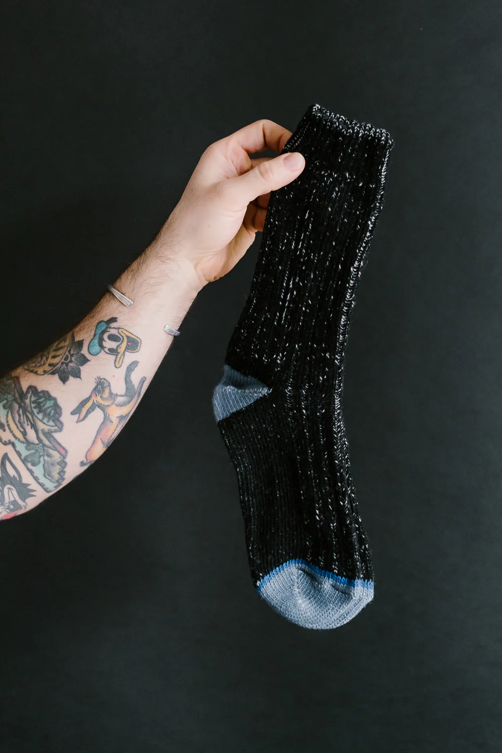 MW72.9902 - Extra Fine Merino Wool Socks - Deep Black, Nature - Image 3