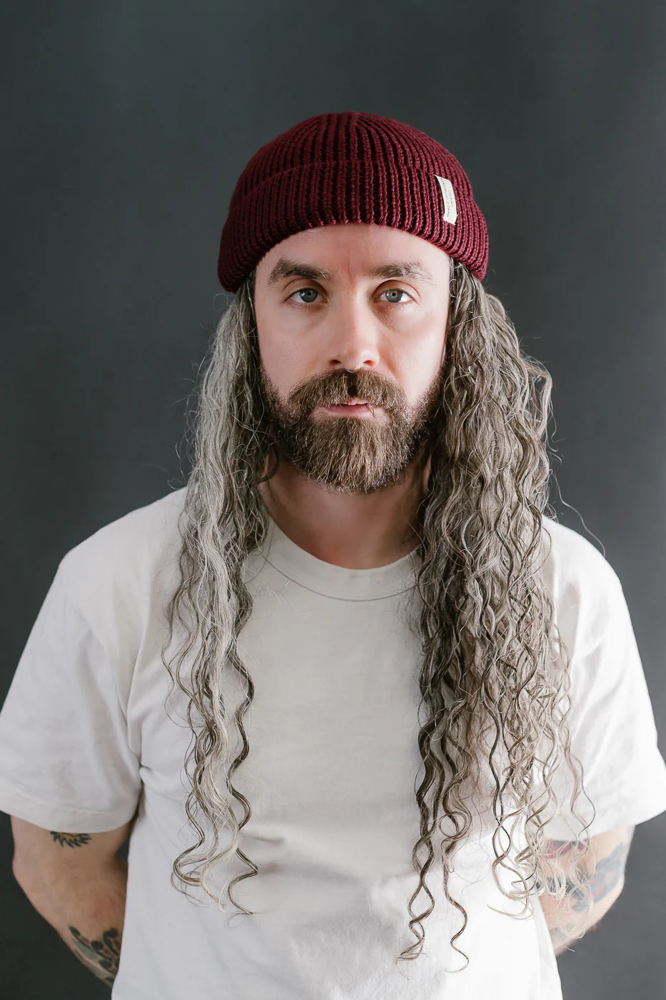MWBN02.506 - Ribbed Structure Sturdy Beanie Merino Wool - Burgundy - Image 6