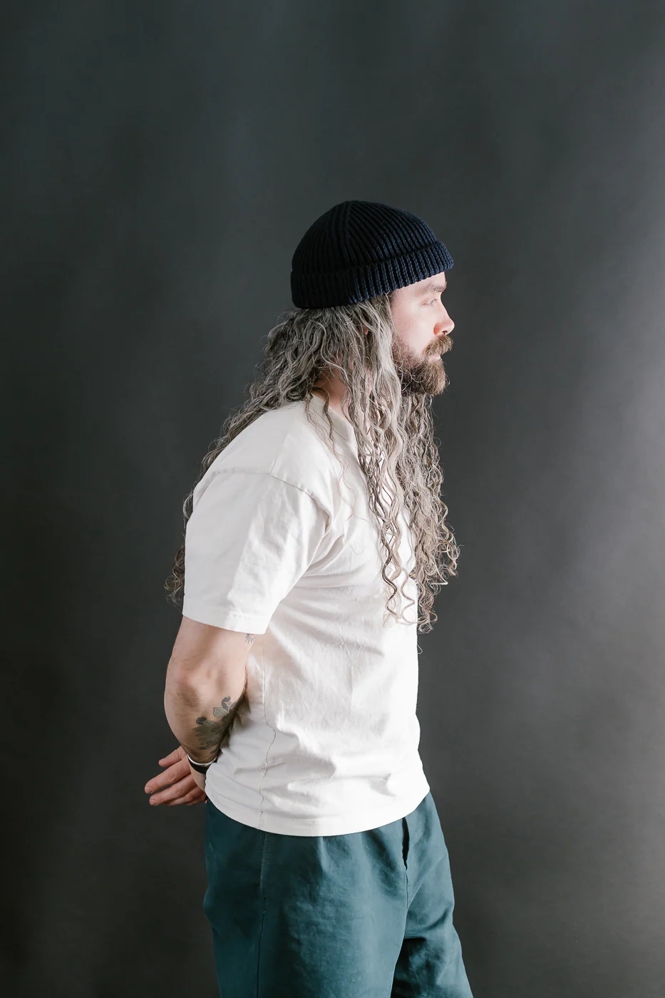 MWBN02.51 - Ribbed Structure Sturdy Beanie Merino Wool - Dark Navy - Image 4