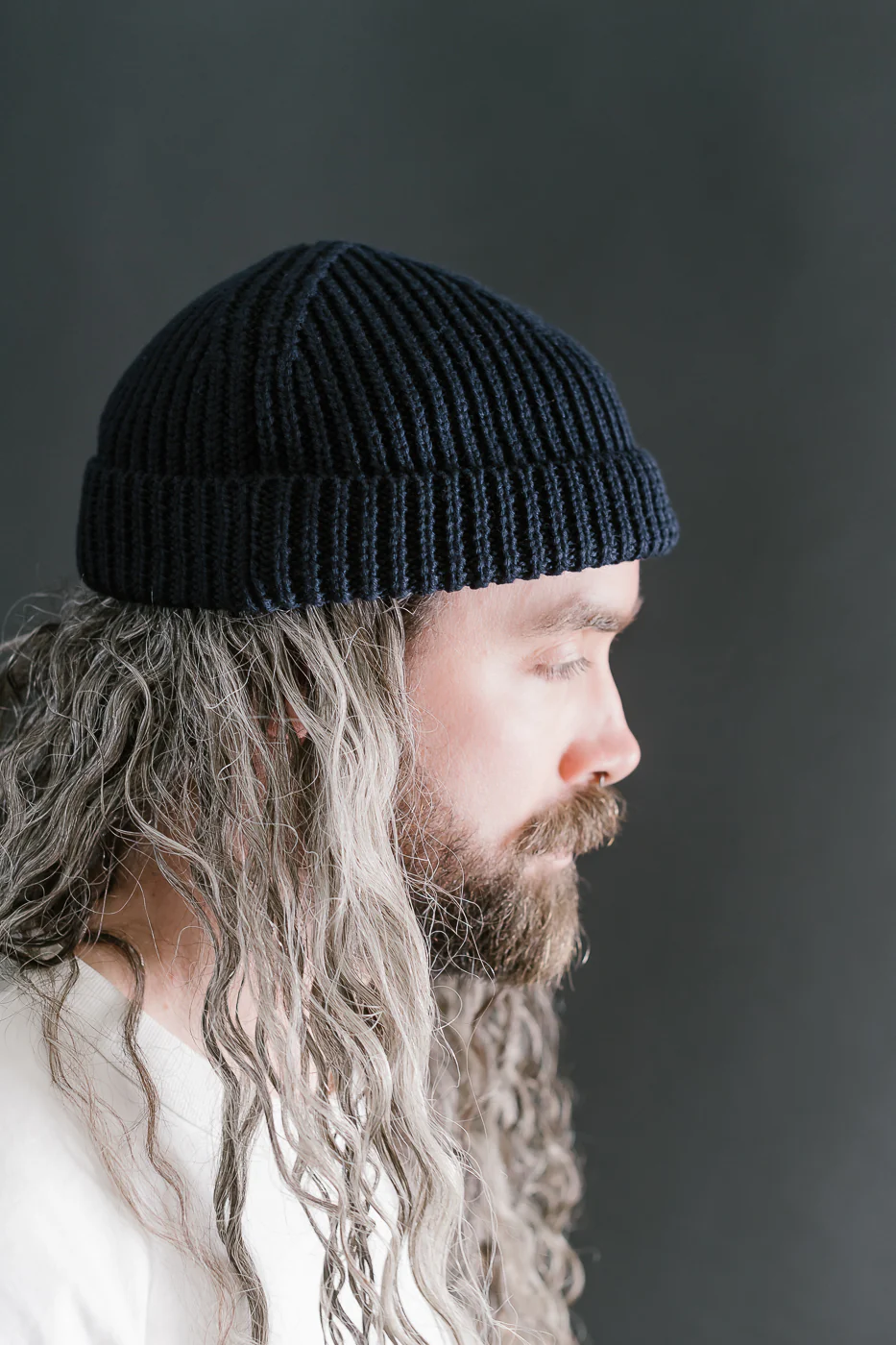 MWBN02.51 - Ribbed Structure Sturdy Beanie Merino Wool - Dark Navy - Image 8