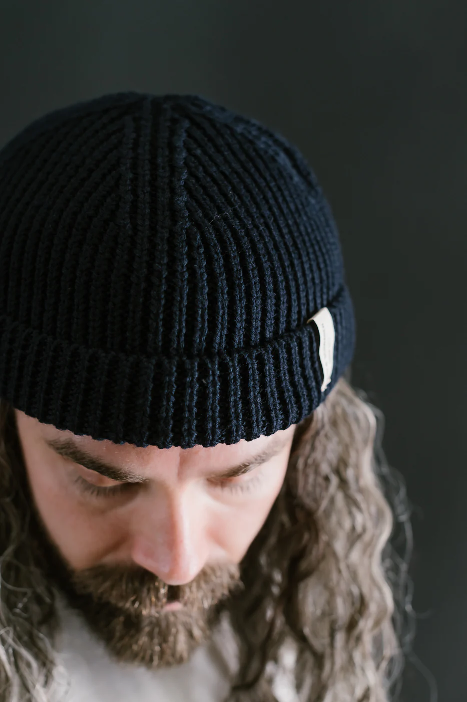 MWBN02.51 - Ribbed Structure Sturdy Beanie Merino Wool - Dark Navy - Image 9