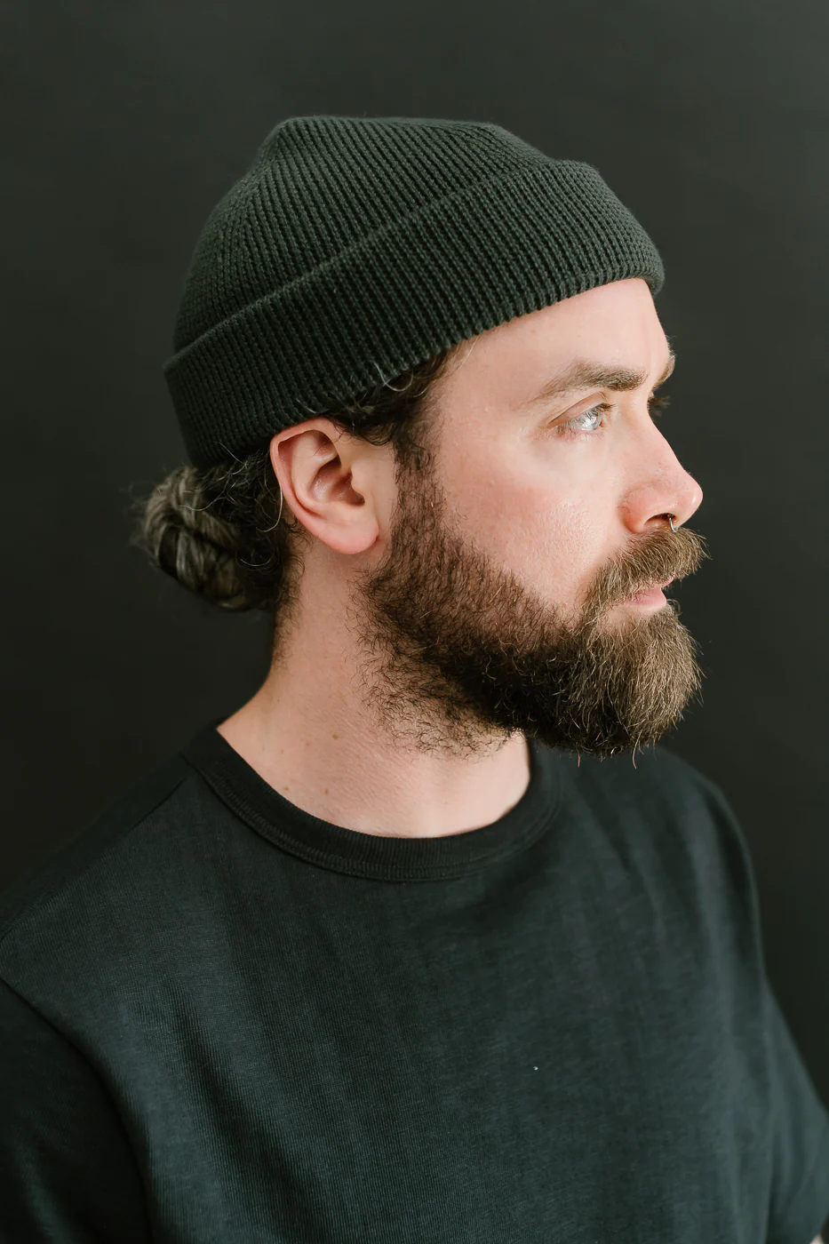 MWBN05.40 - Ribbed Structure Watch Cap Merino Wool  - Army - Image 4