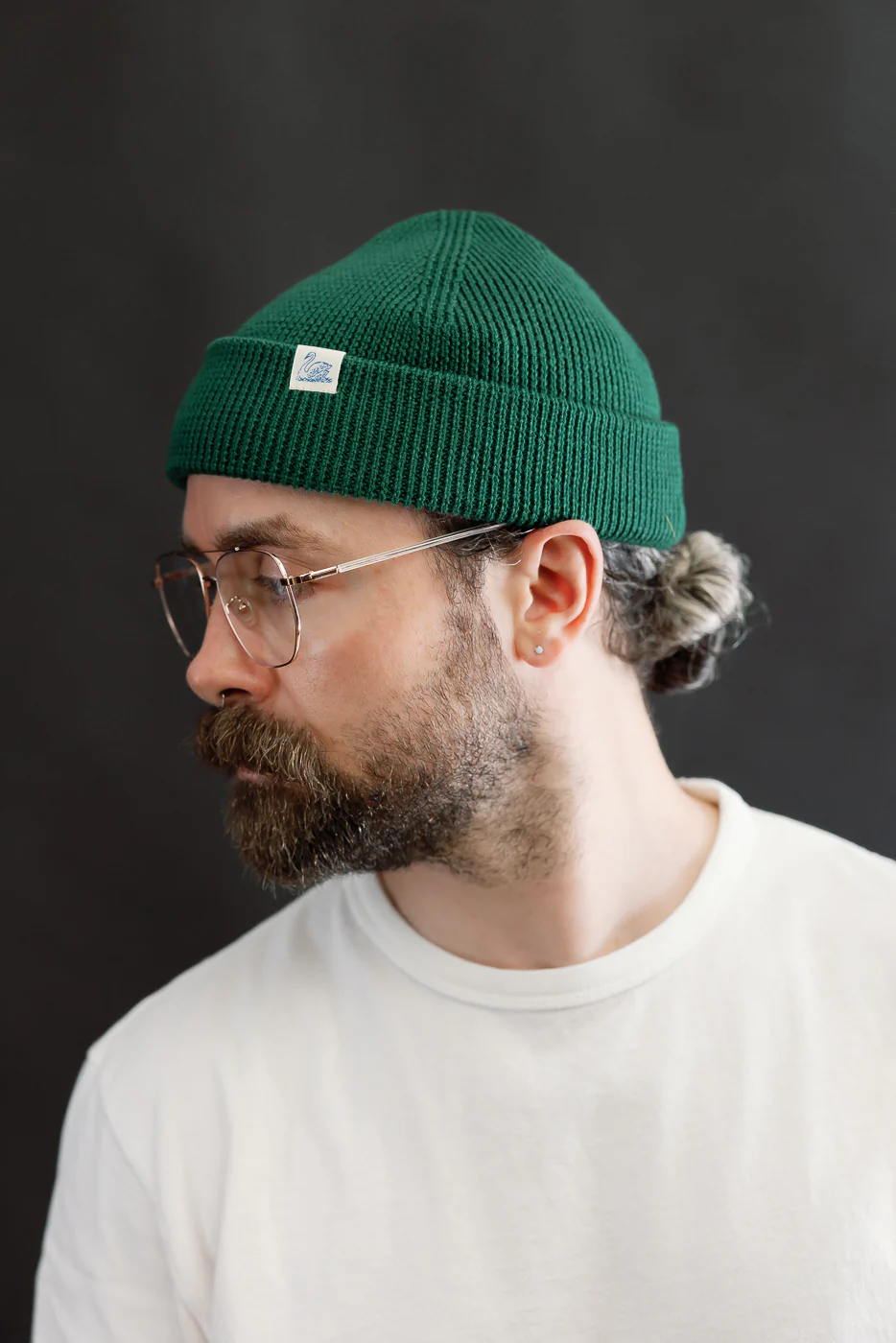 MWBN05.405 - Ribbed Structure Watch Cap Merino Wool - Moss Green - Image 4