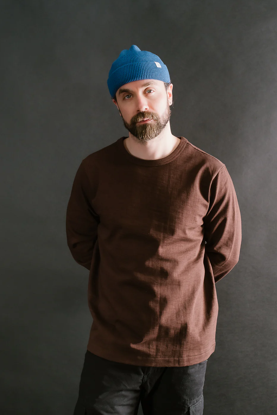 MWBN05.59 - Ribbed Structure Watch Cap Merino Wool - Swan Blue - Image 3