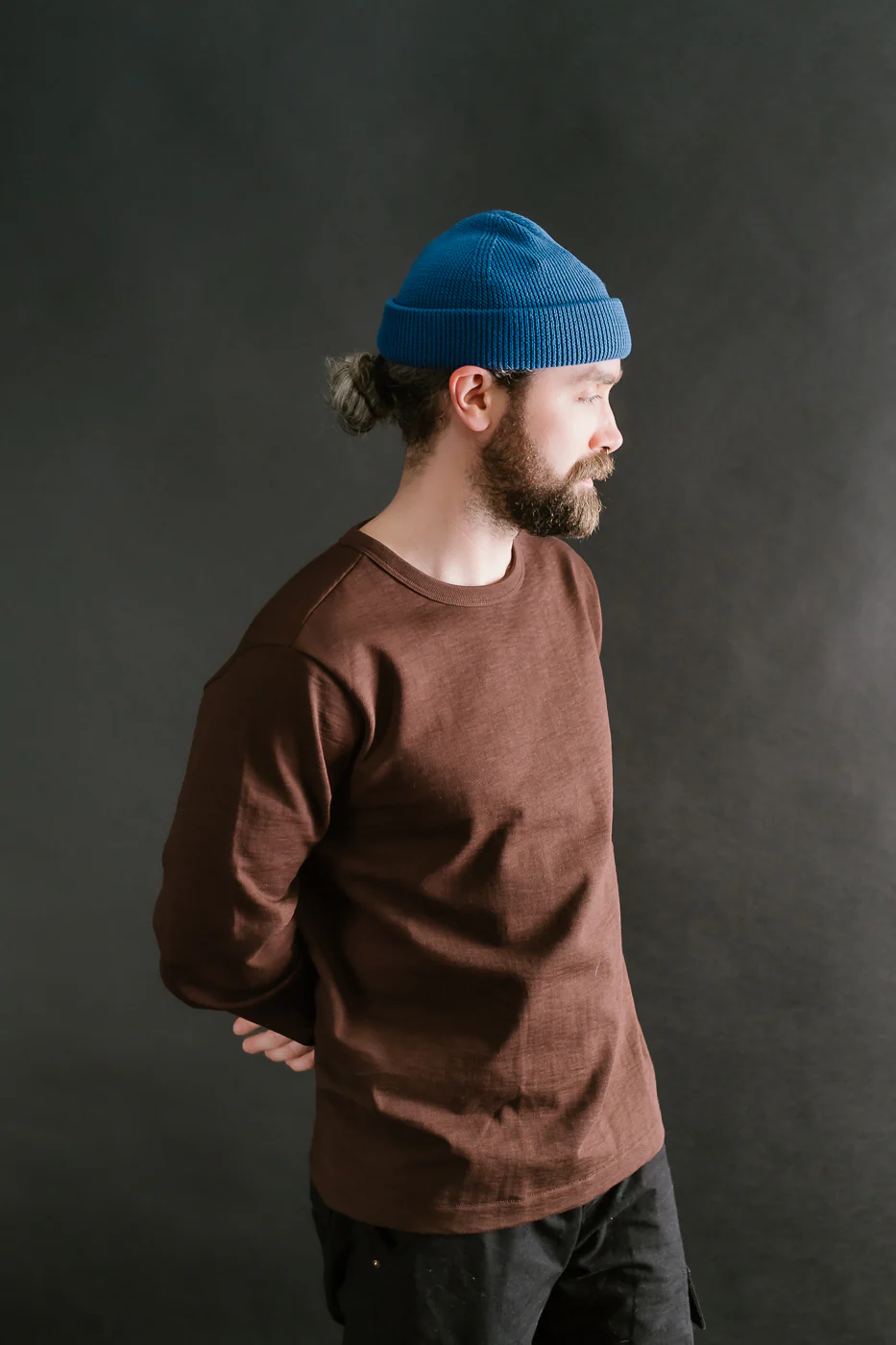 MWBN05.59 - Ribbed Structure Watch Cap Merino Wool - Swan Blue - Image 4