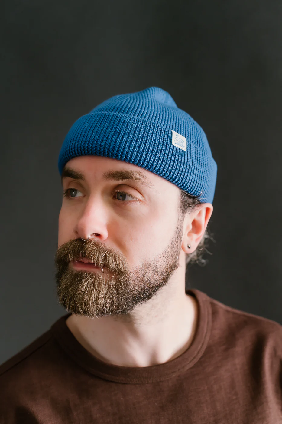 MWBN05.59 - Ribbed Structure Watch Cap Merino Wool - Swan Blue - Image 7