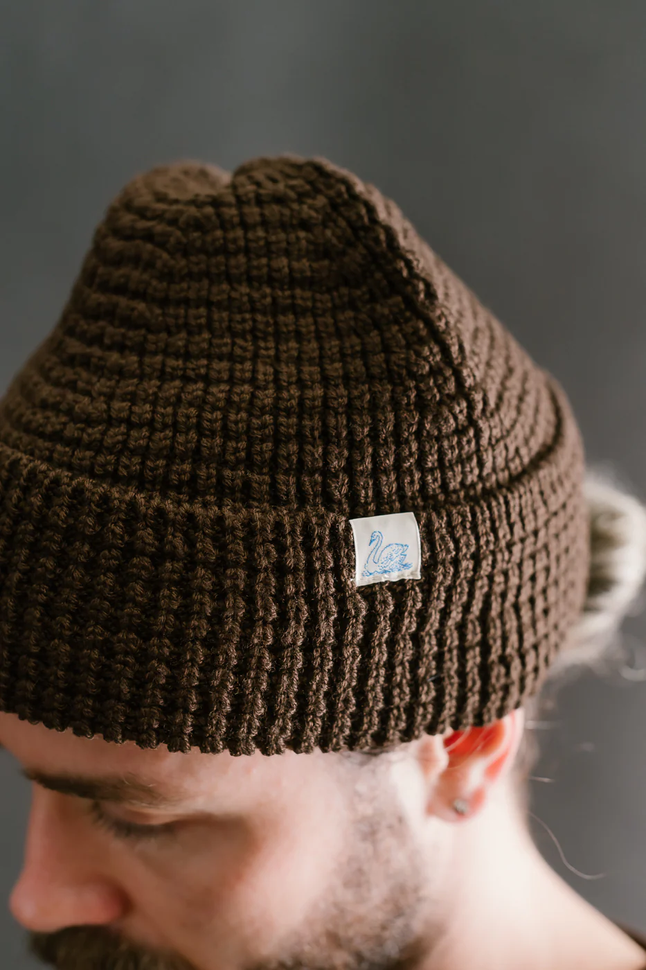 MWBN06.19 - Waffle Structure Sturdy Beanie Merino Wool - Coffee - Image 8
