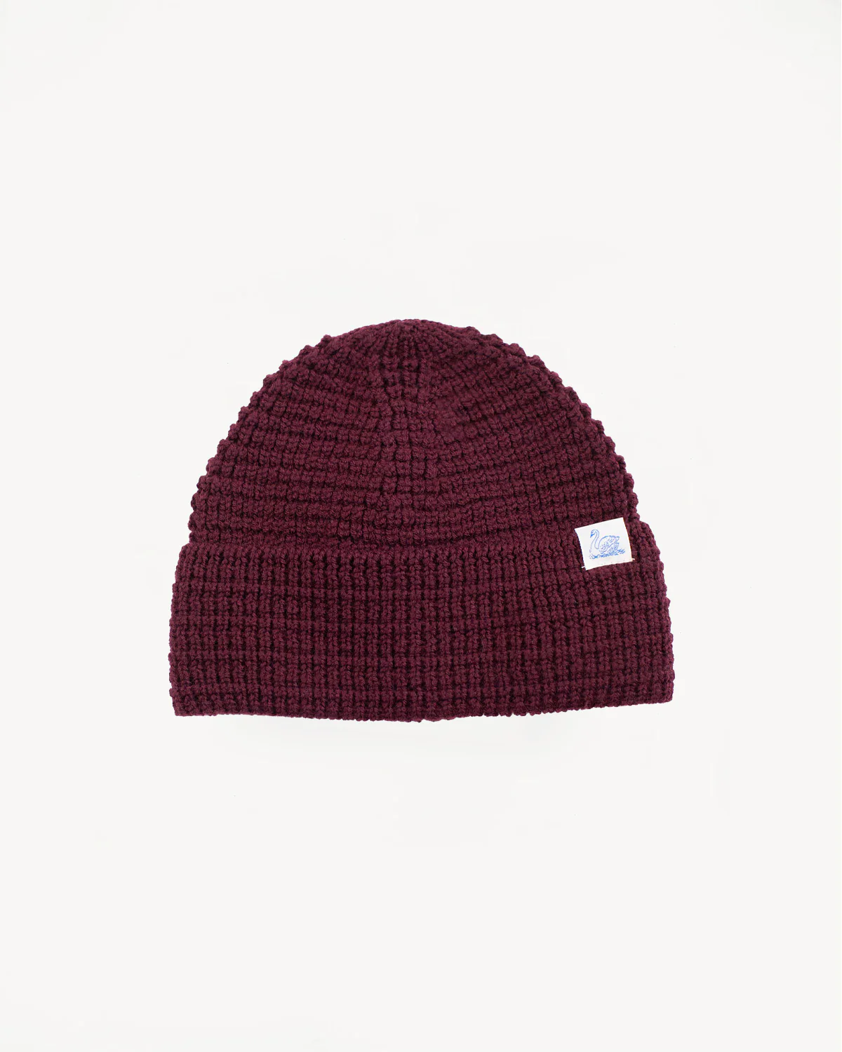 MWBN06.506 - Waffle Structure Sturdy Beanie Merino Wool - Burgundy