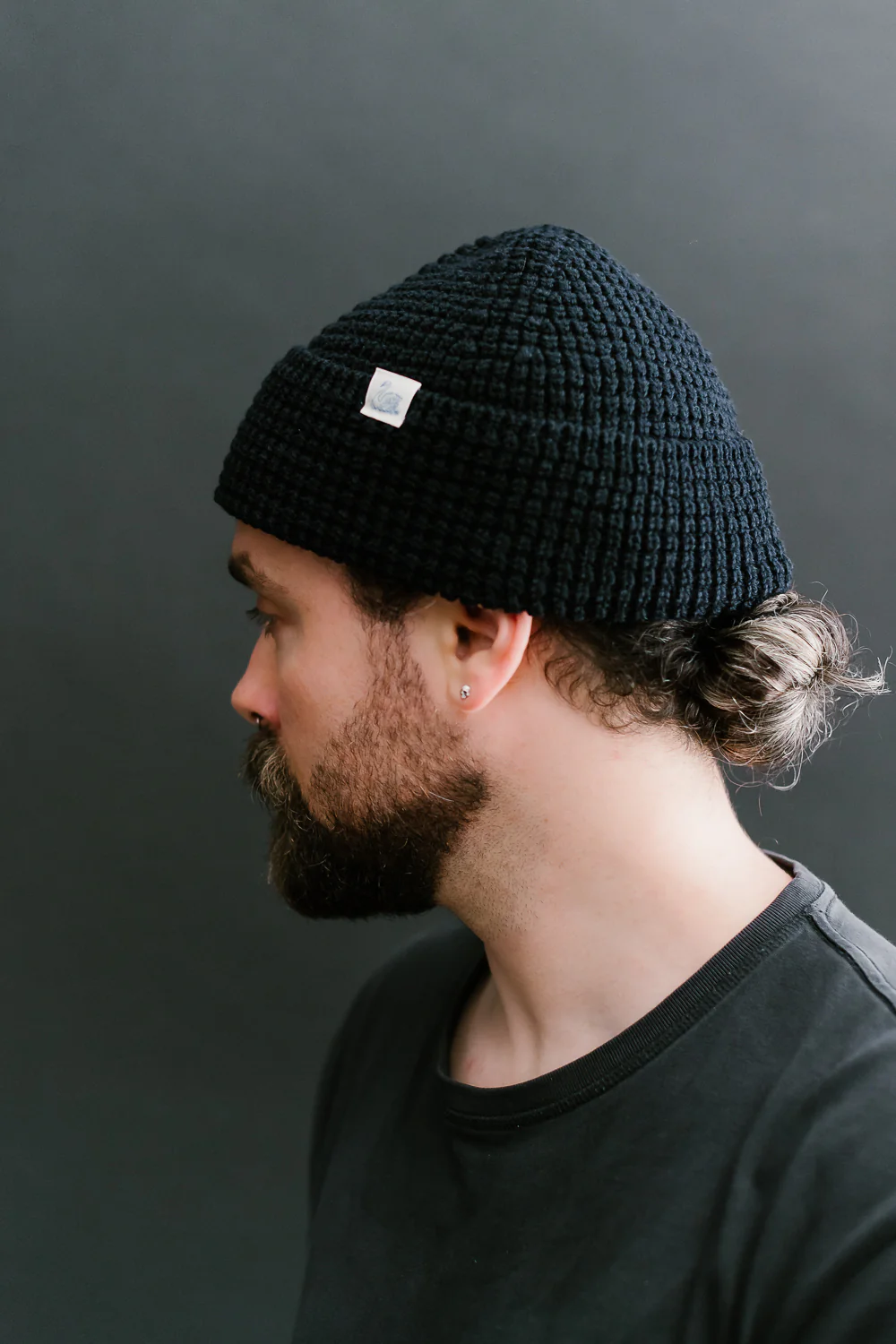 MWBN06.51 - Waffle Structure Sturdy Beanie Merino Wool - Dark Navy - Image 3