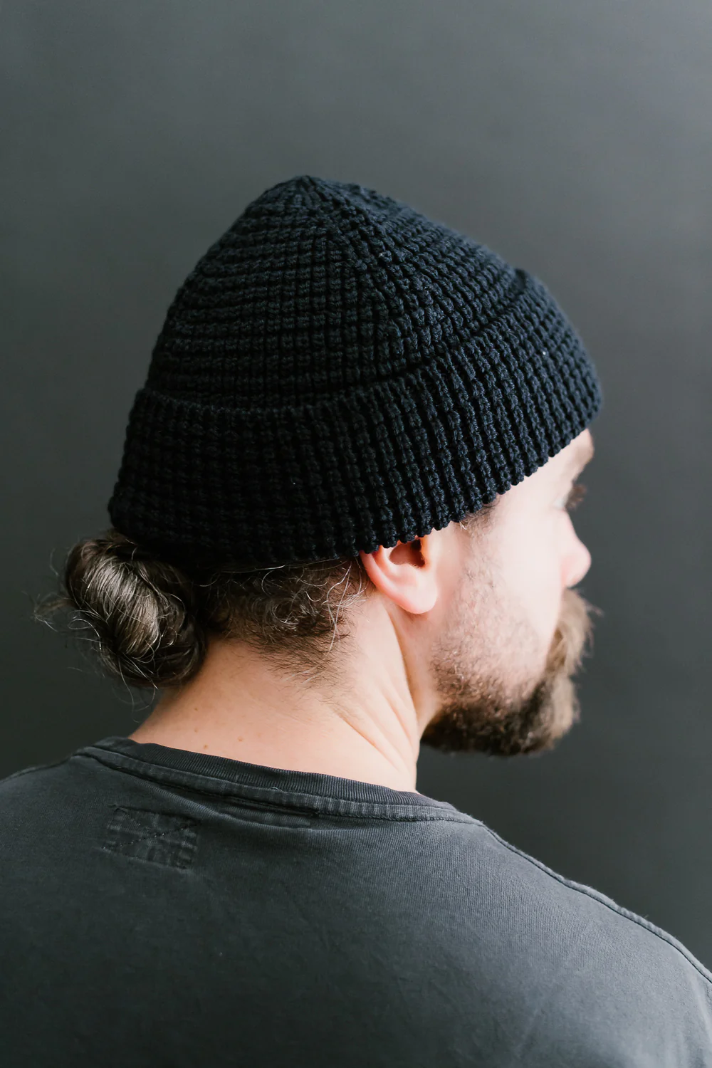 MWBN06.51 - Waffle Structure Sturdy Beanie Merino Wool - Dark Navy - Image 4
