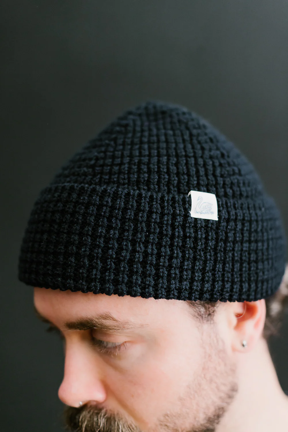 MWBN06.51 - Waffle Structure Sturdy Beanie Merino Wool - Dark Navy - Image 6