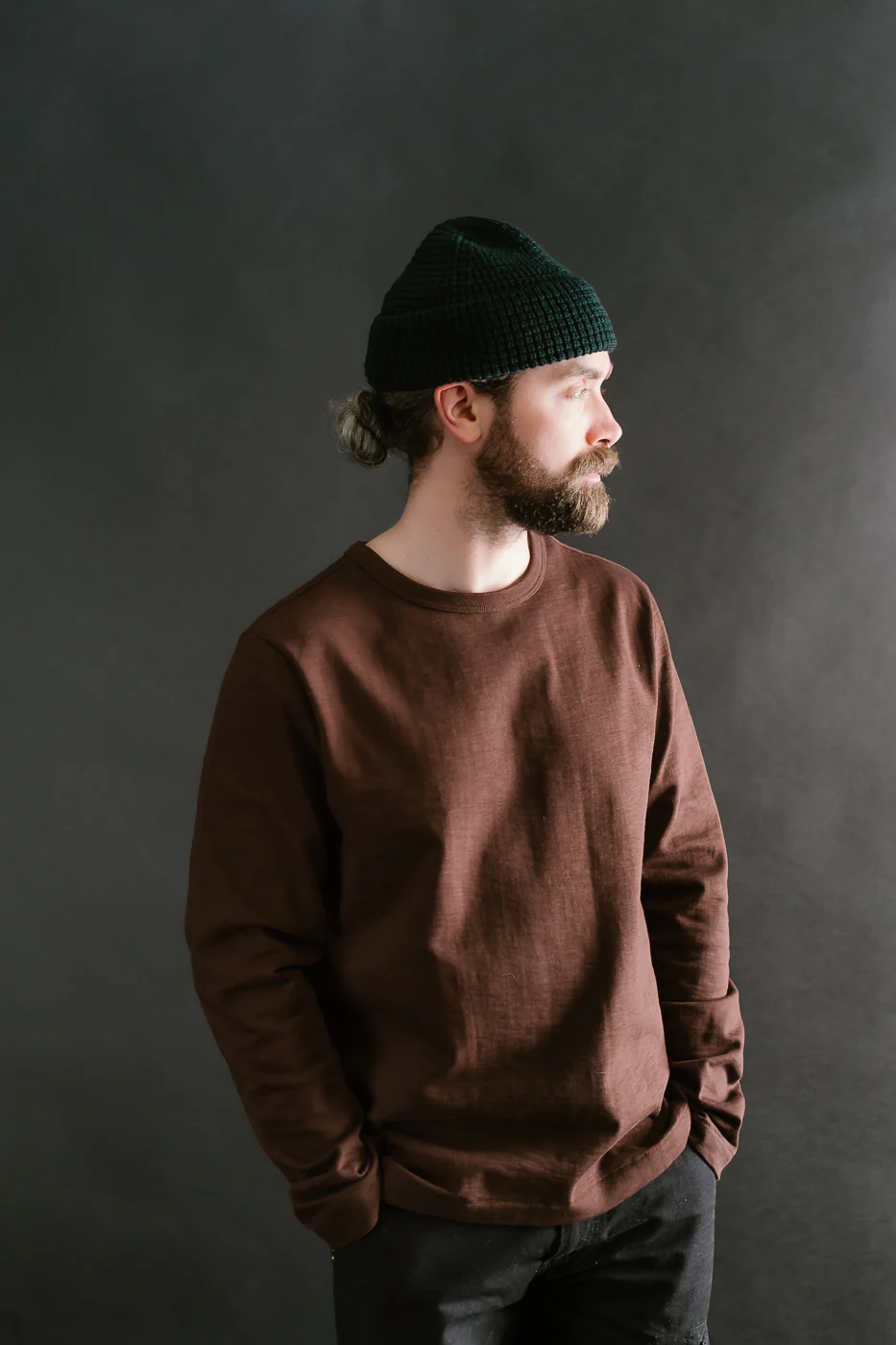 MWBN06.614 - Waffle Structure Sturdy Beanie Merino Wool - Dark Teal - Image 4
