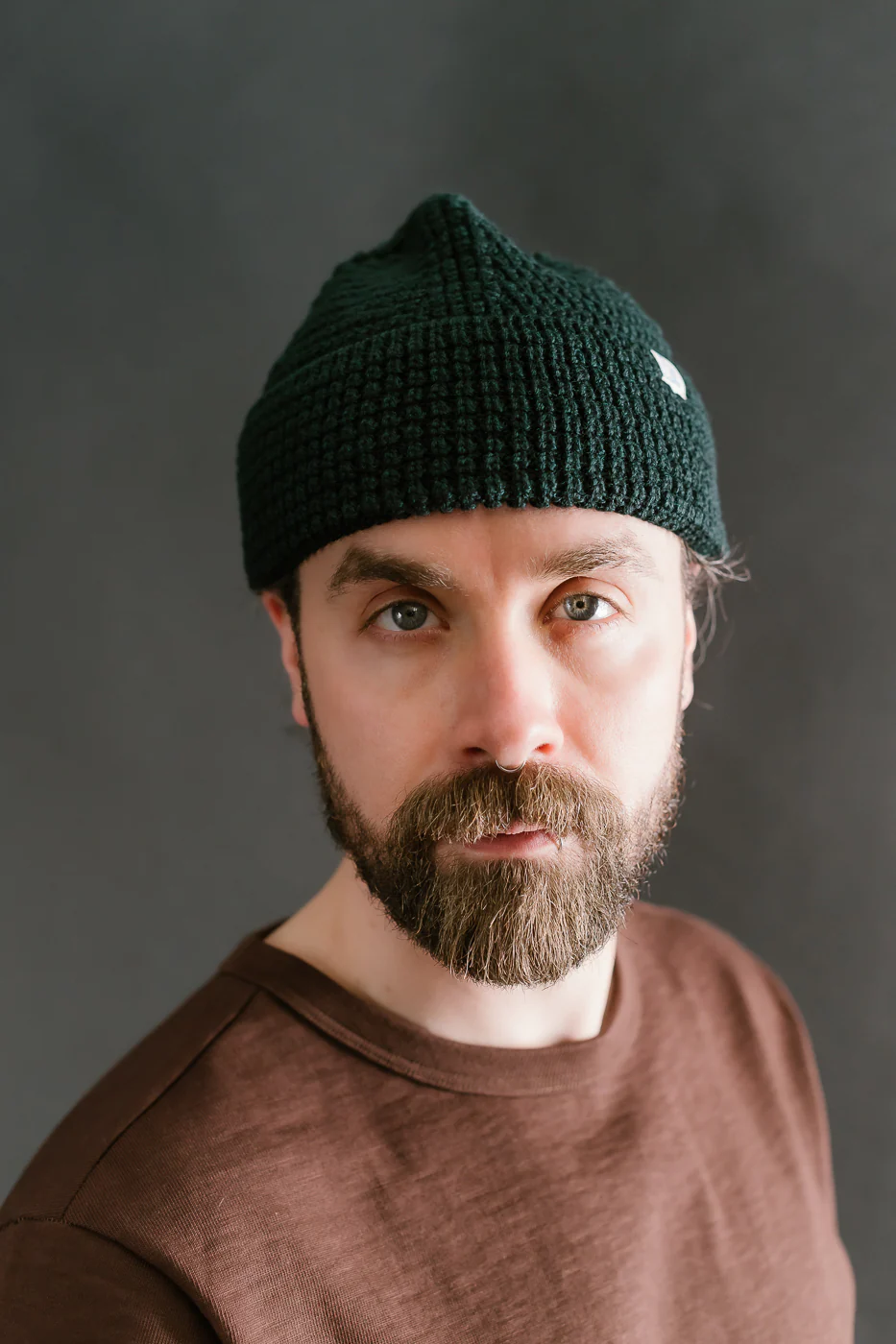 MWBN06.614 - Waffle Structure Sturdy Beanie Merino Wool - Dark Teal - Image 5