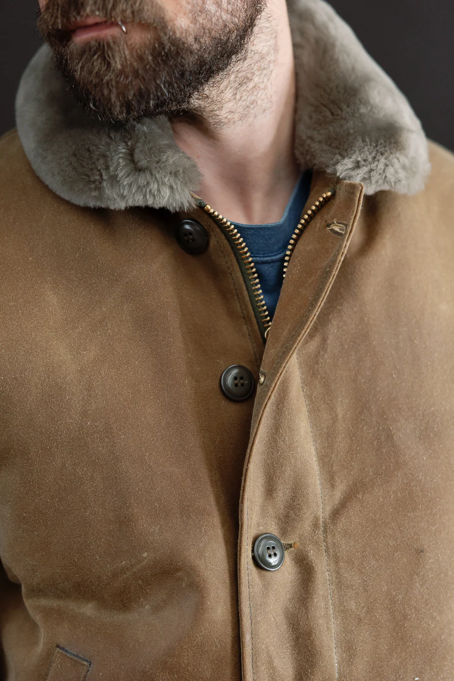 N-1 Waxed Deck Jacket - Hardtack, Grey - Image 24