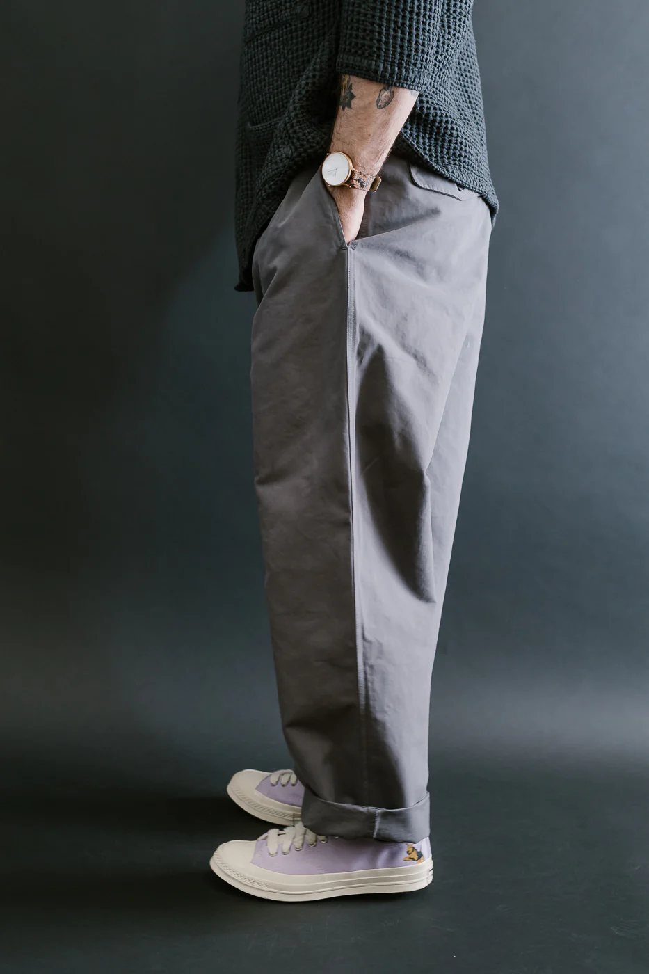 M-C-011 - Officer Chino Nebraska Cotton - Charcoal - Image 13