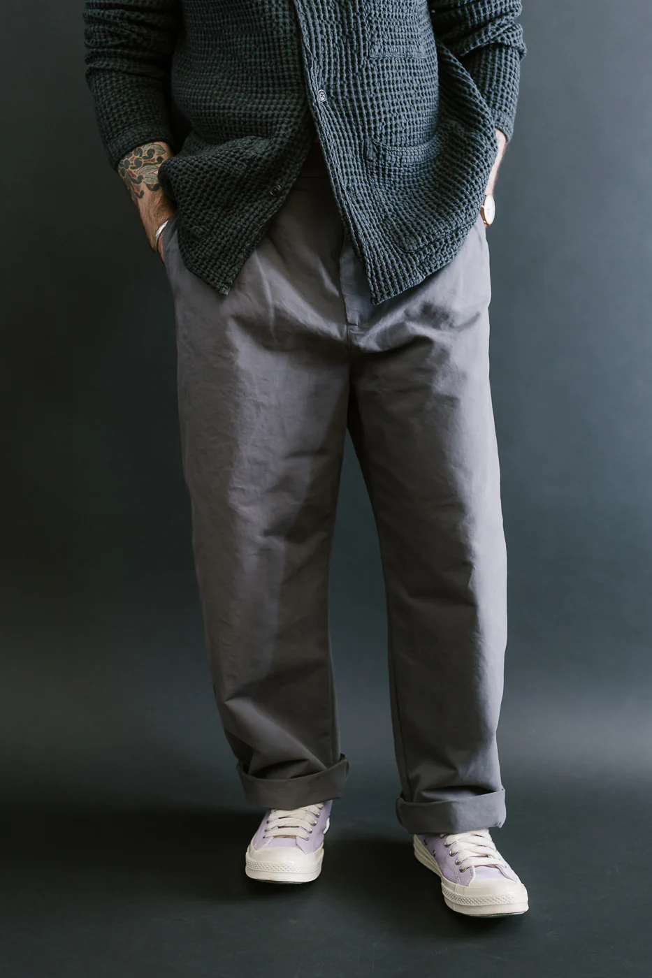M-C-011 - Officer Chino Nebraska Cotton - Charcoal - Image 9