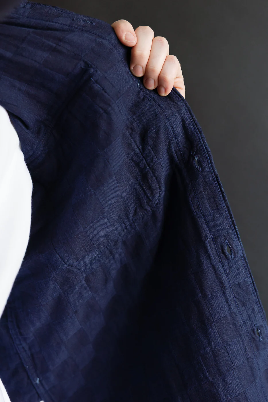Officer Shirt Jacquard Plaid - Indigo - Image 21