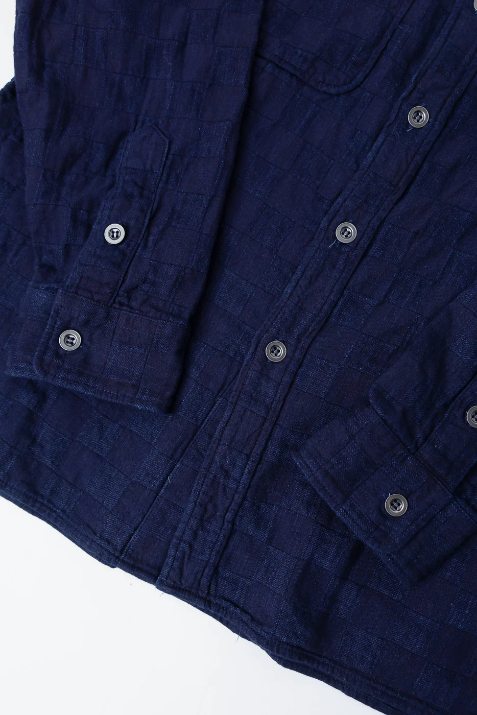 Officer Shirt Jacquard Plaid - Indigo - Image 4