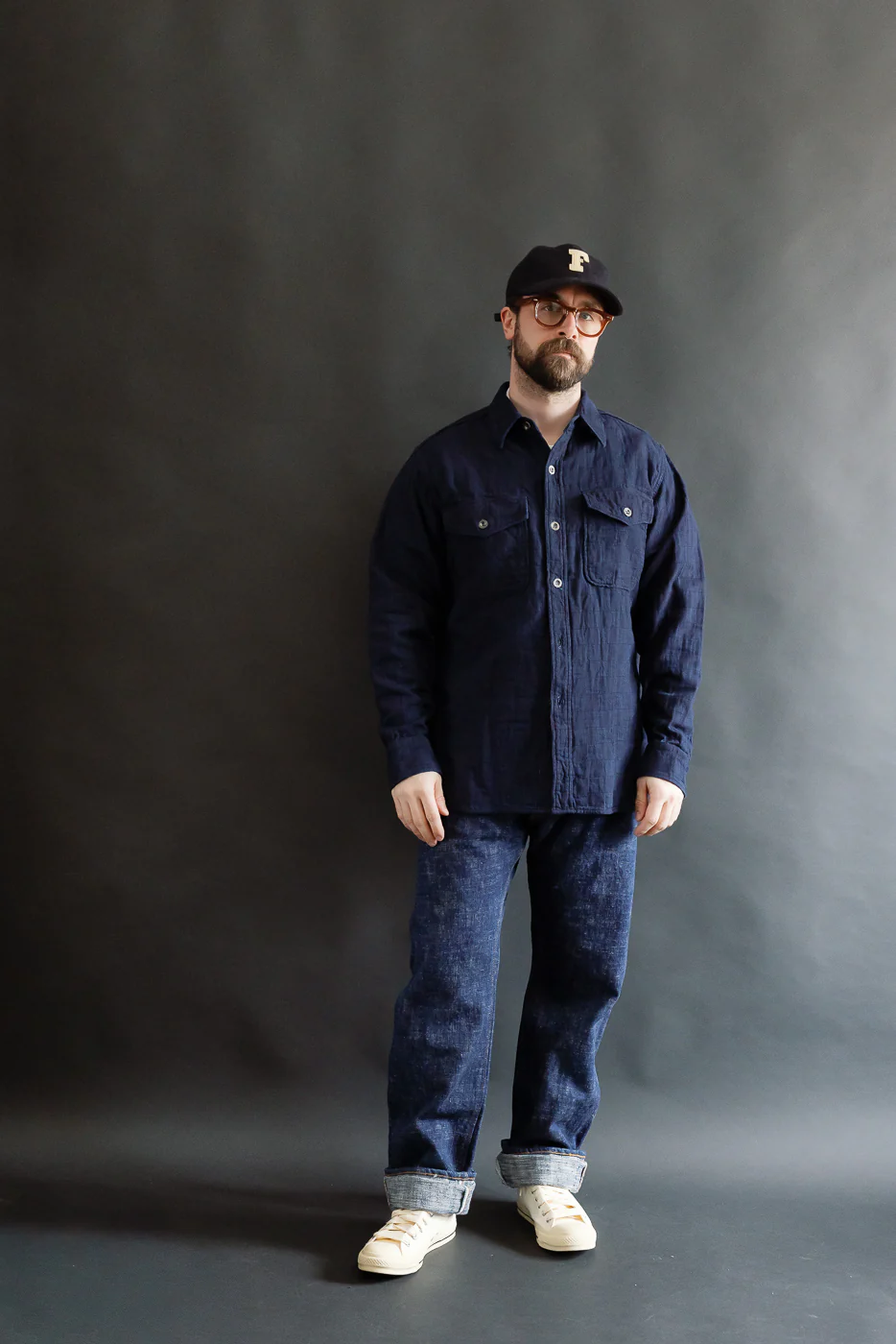 Officer Shirt Jacquard Plaid - Indigo - Image 7