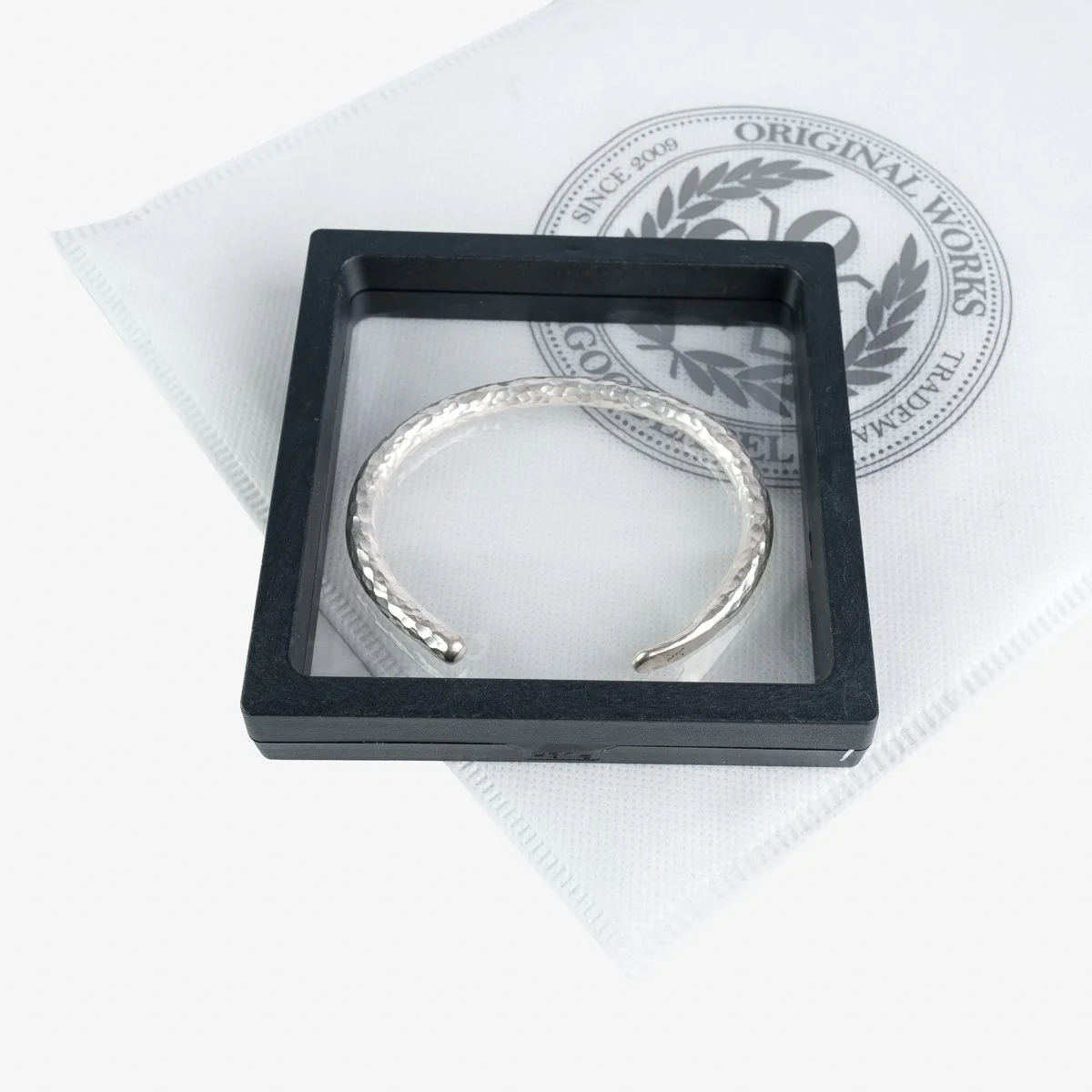 OGL-HHAM-BANGLE-SIL - Hand Hammered Bracelet - Sterling Silver - Image 3