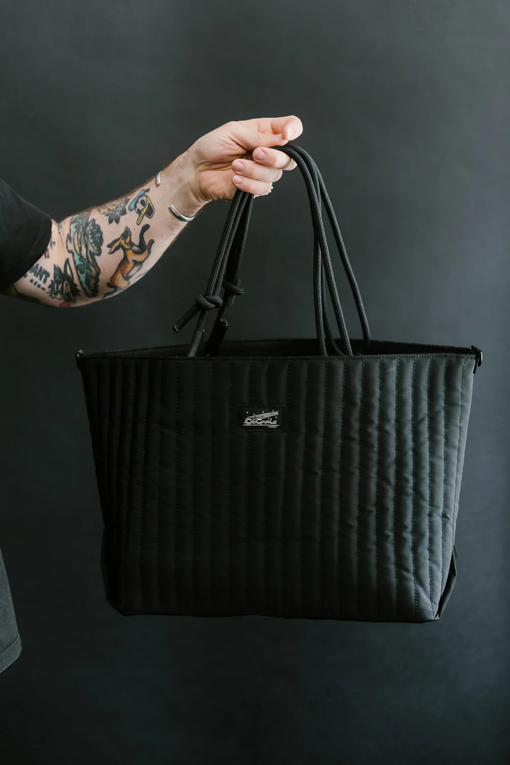 OGL-ORI-MILLIE-CARALL-BLK - OGL Originale Tech Material Millie Carry-All Tote Bag - Black - Image 9