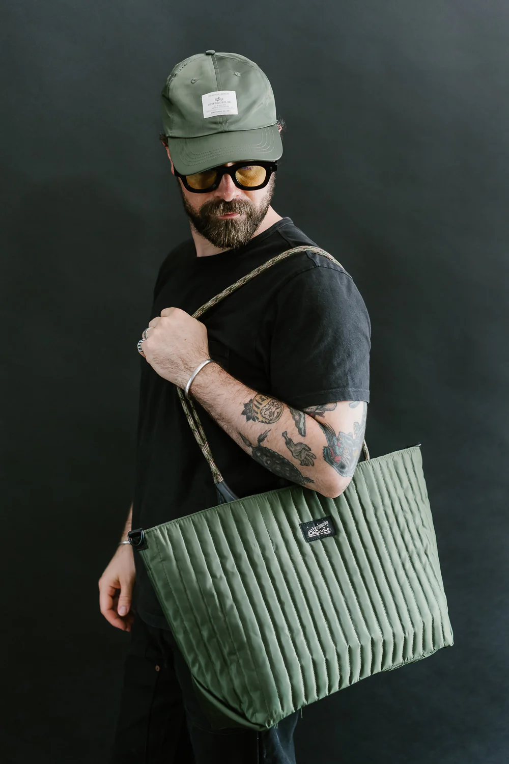 OGL-ORI-MILLIE-CARALL-GRN - OGL Originale Tech Material Millie Carry-All Tote Bag - Green - Image 9