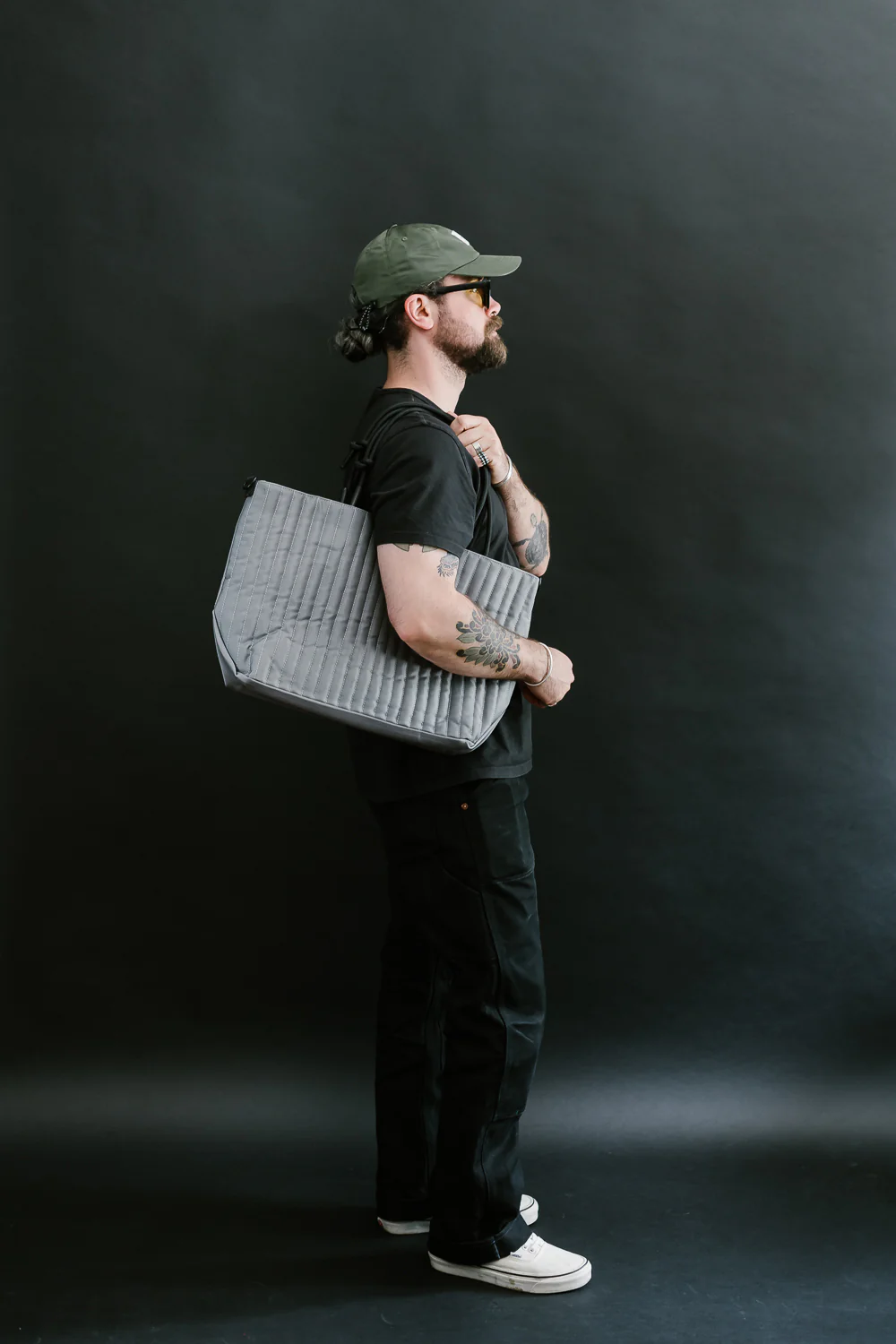 OGL-ORI-MILLIE-CARALL-SIL - OGL Originale Tech Material Millie Carry-All Tote Bag - Silver - Image 5