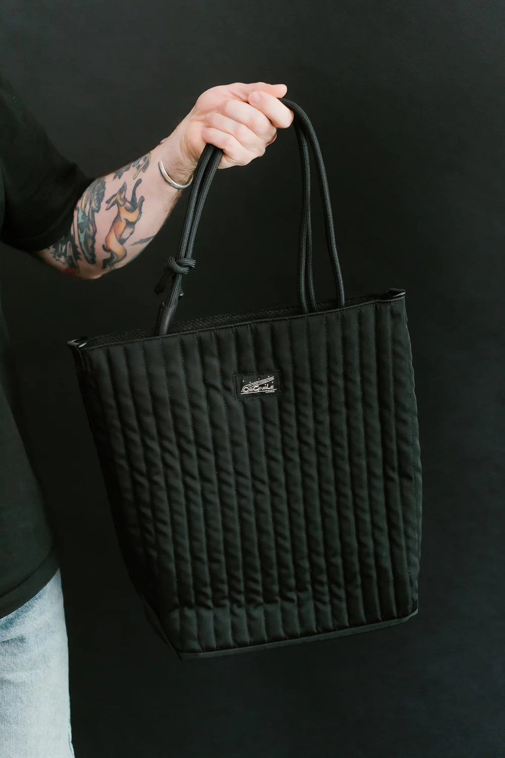 OGL-ORI-MILLIE-UTIL-BLK - OGL Originale Tech Material Millie Utility Tote Bag - Black - Image 7